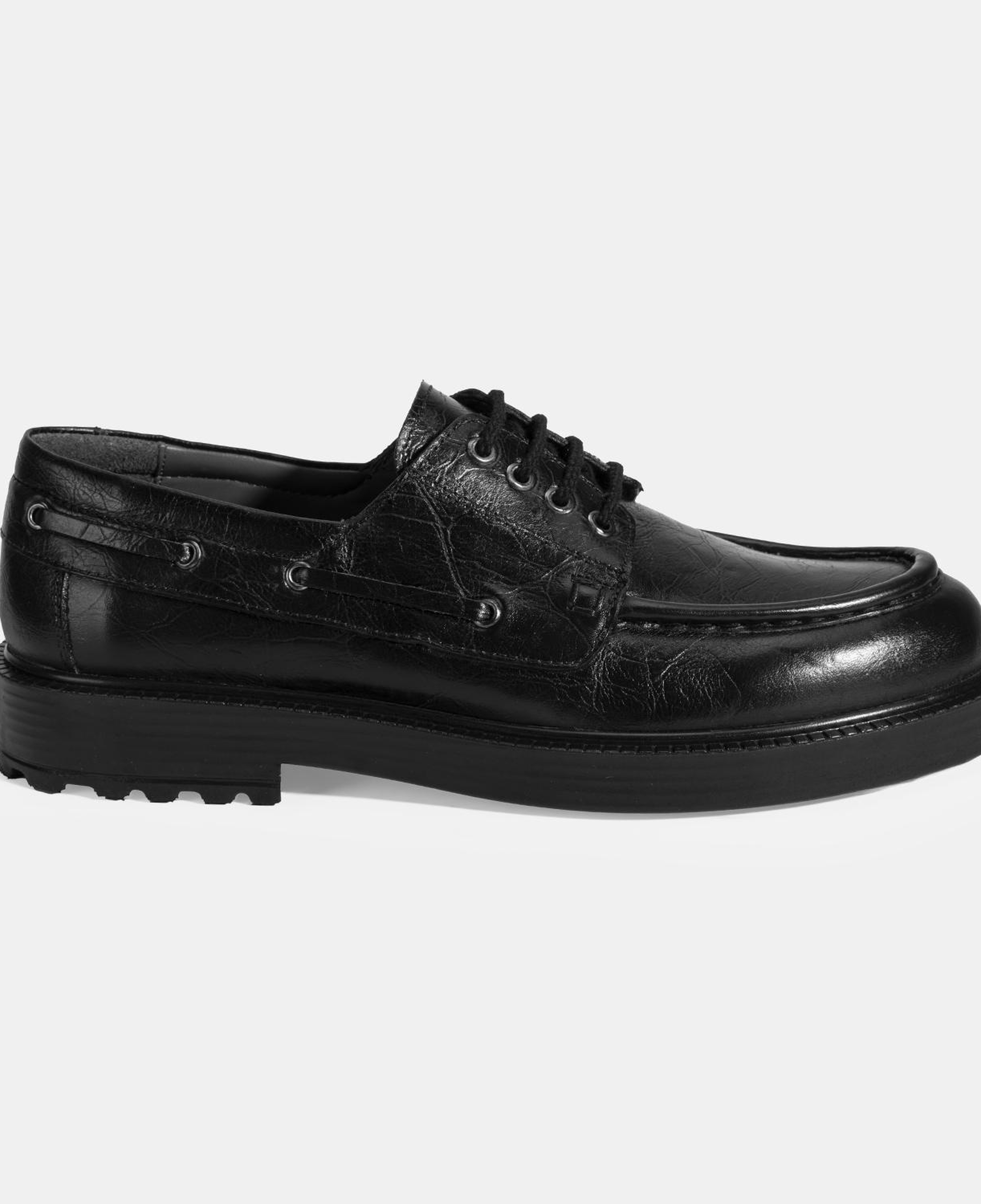 Erkek Siyah Bağcıklı Deri Günlük Ayakkabı