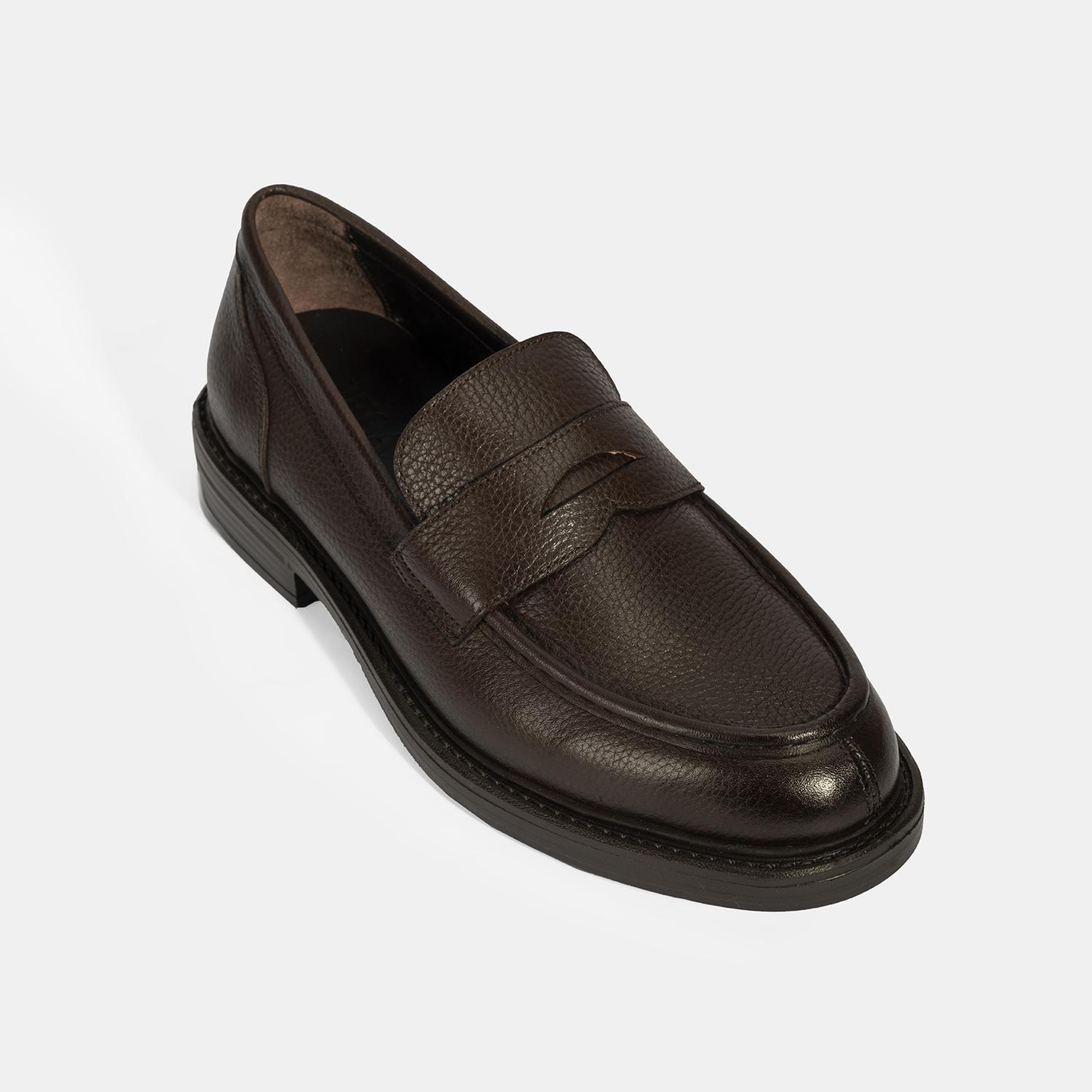 Erkek Kahve Deri Loafer