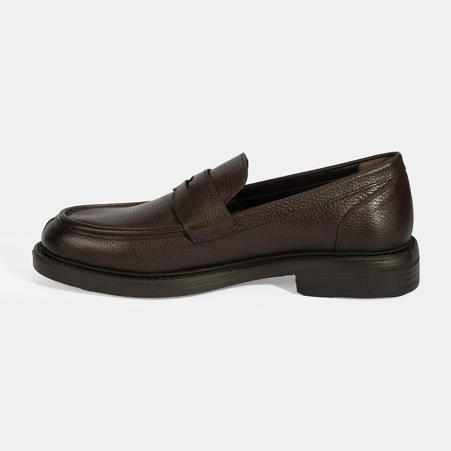 Erkek Kahve Deri Loafer