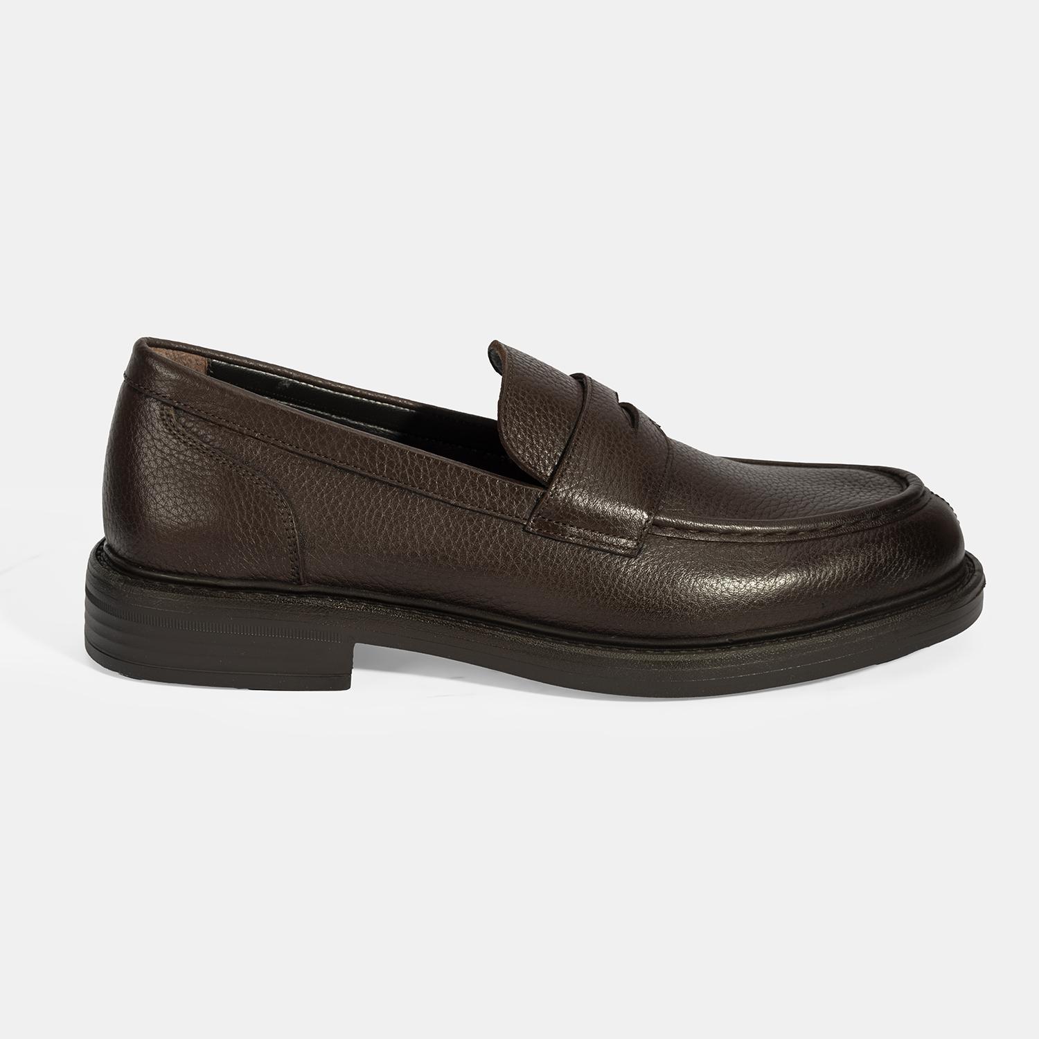 Erkek Kahve Deri Loafer