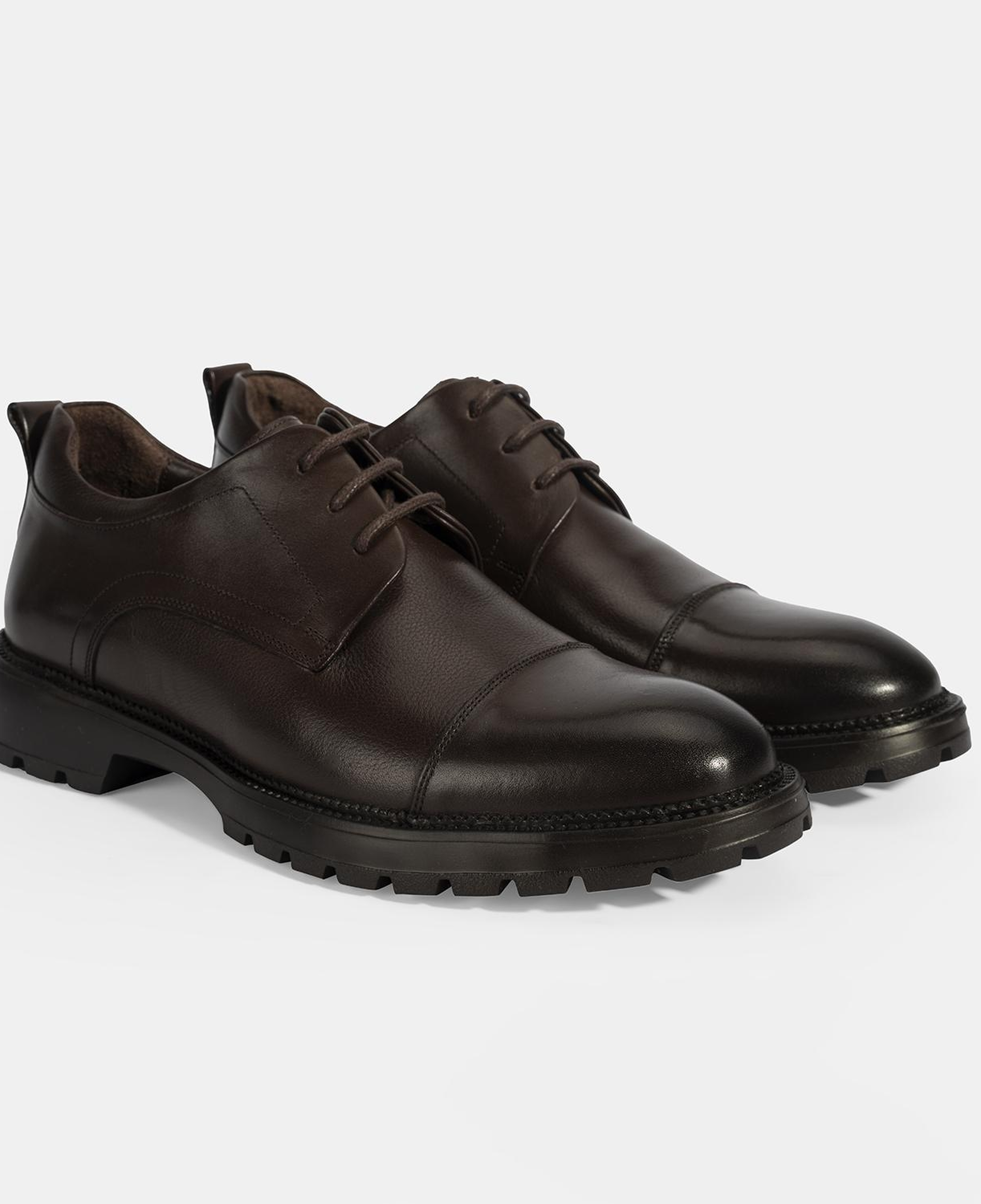 Erkek Kahve Bağcıklı Deri Günlük Ayakkabı