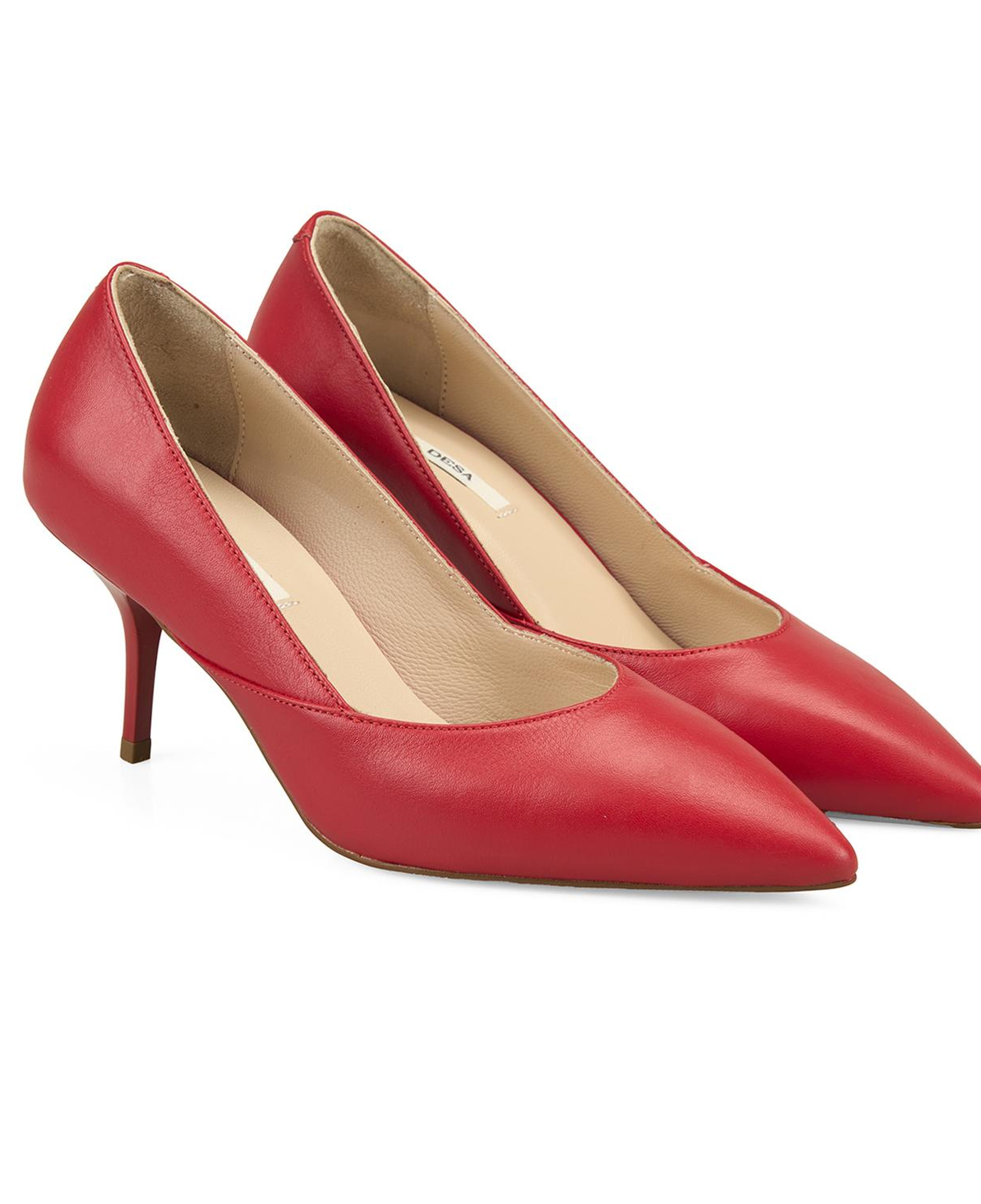 Kadın Kırmızı Topuklu Deri Stiletto