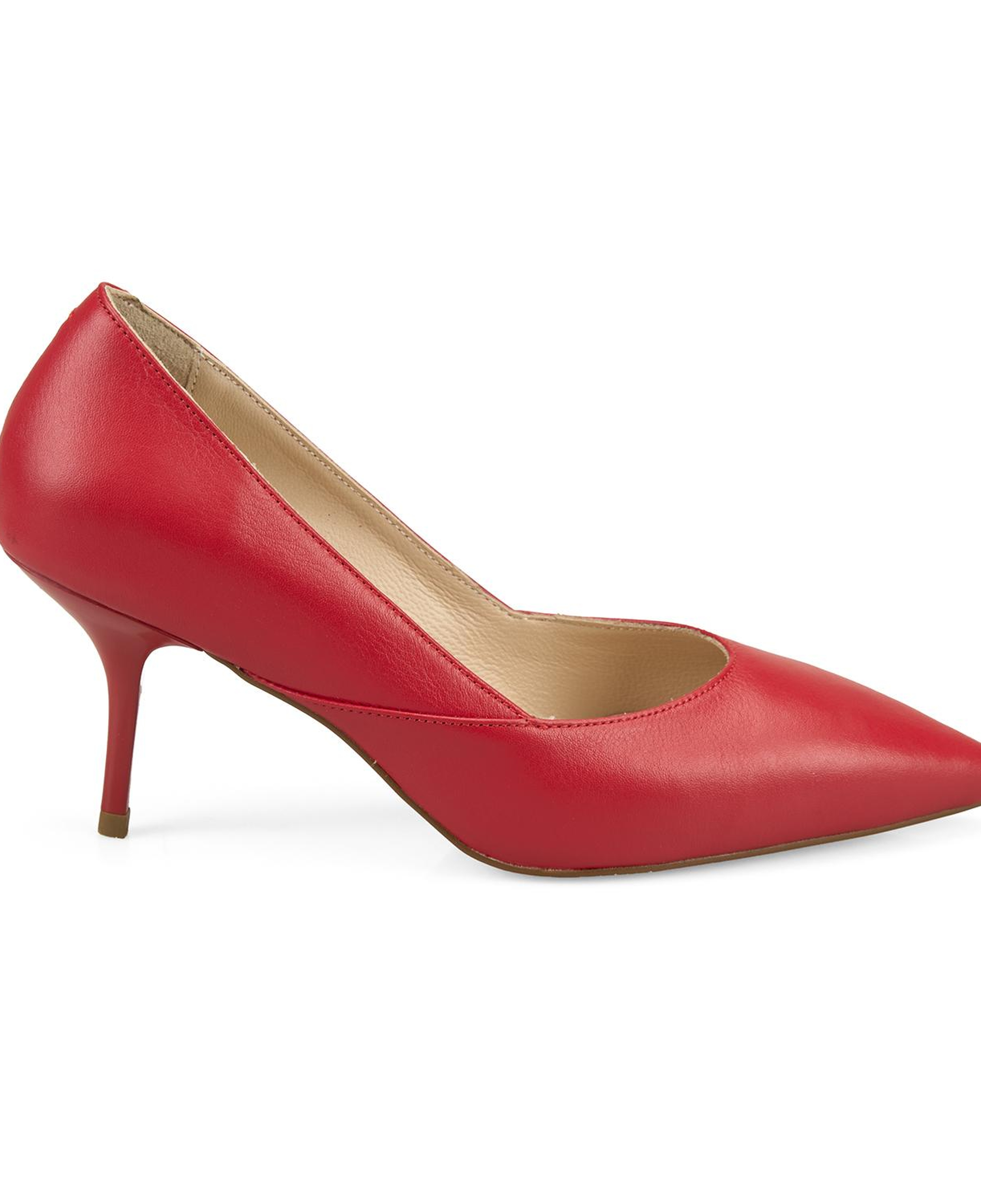 Kadın Kırmızı Topuklu Deri Stiletto