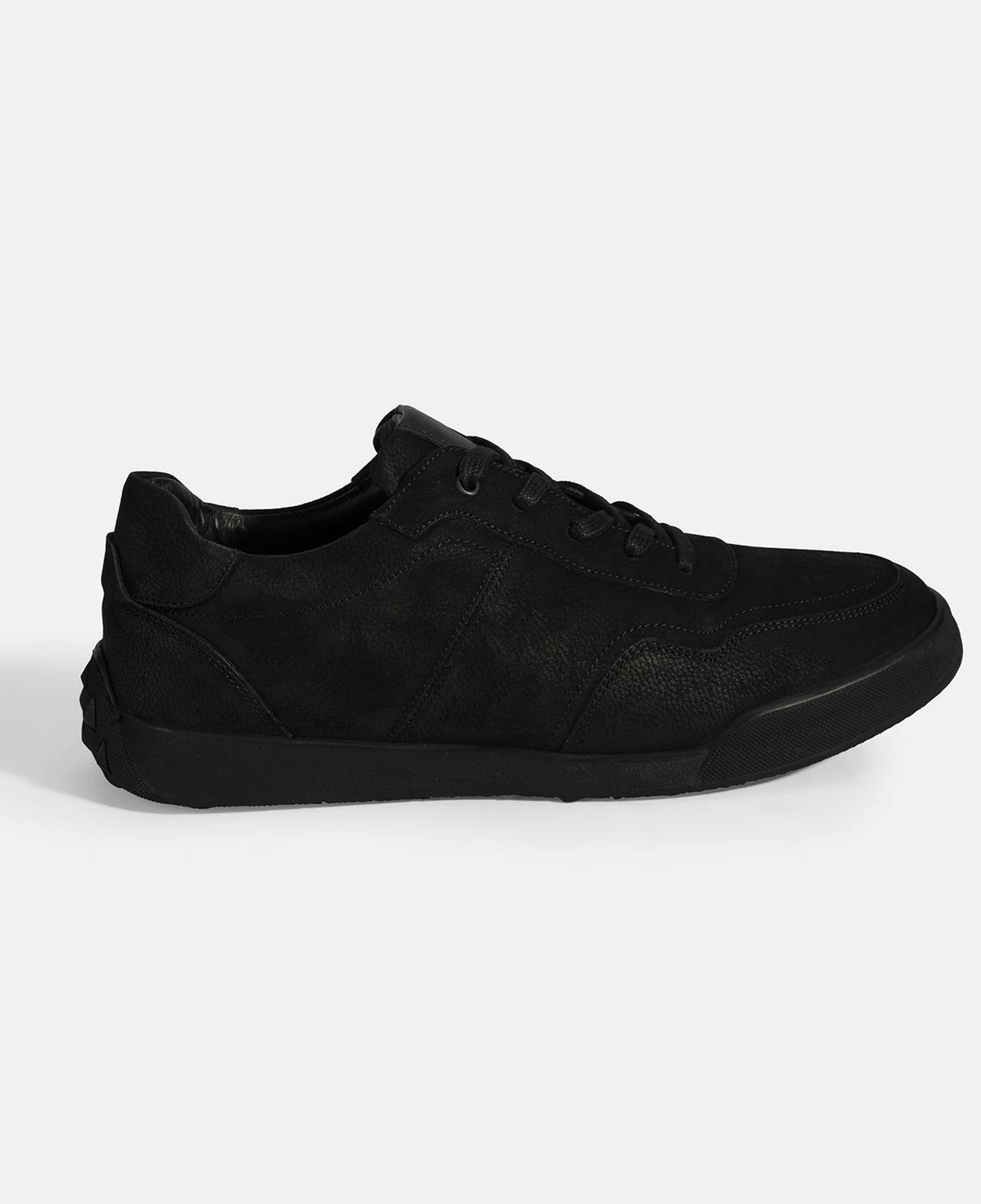 Erkek Siyah Bağcıklı Deri Spor Ayakkabı