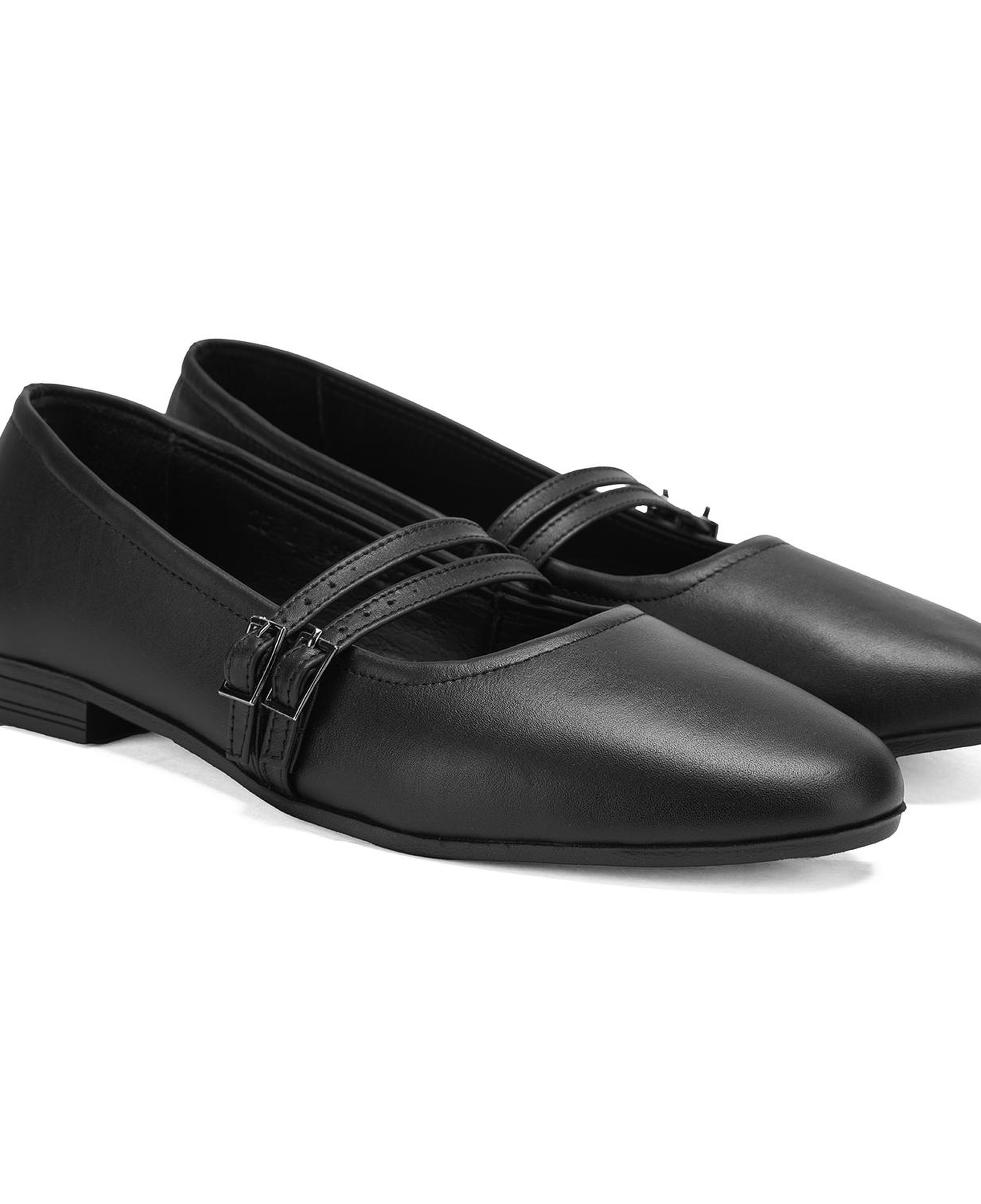 Kadın Siyah Deri Babet