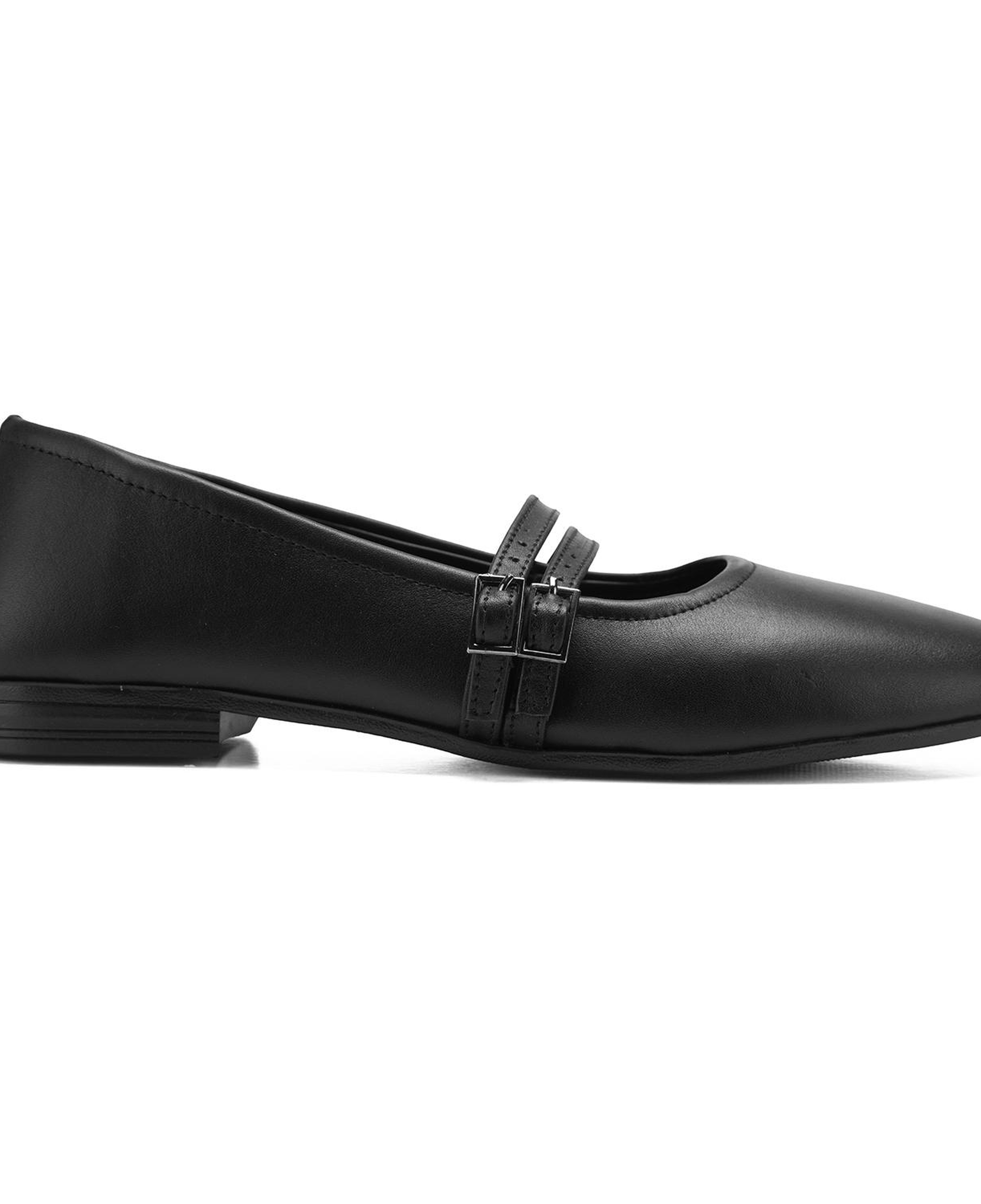 Kadın Siyah Deri Babet