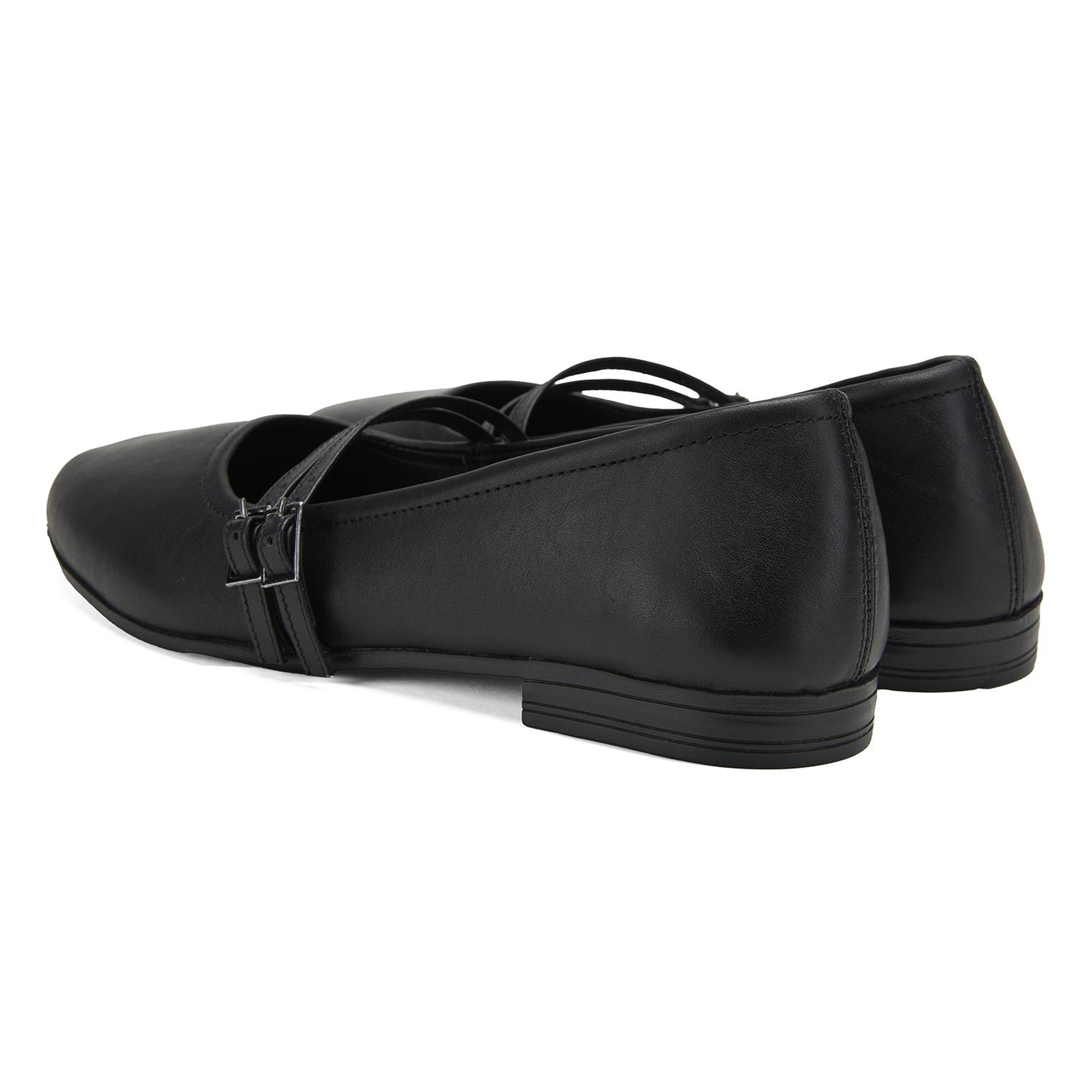 Kadın Siyah Deri Babet