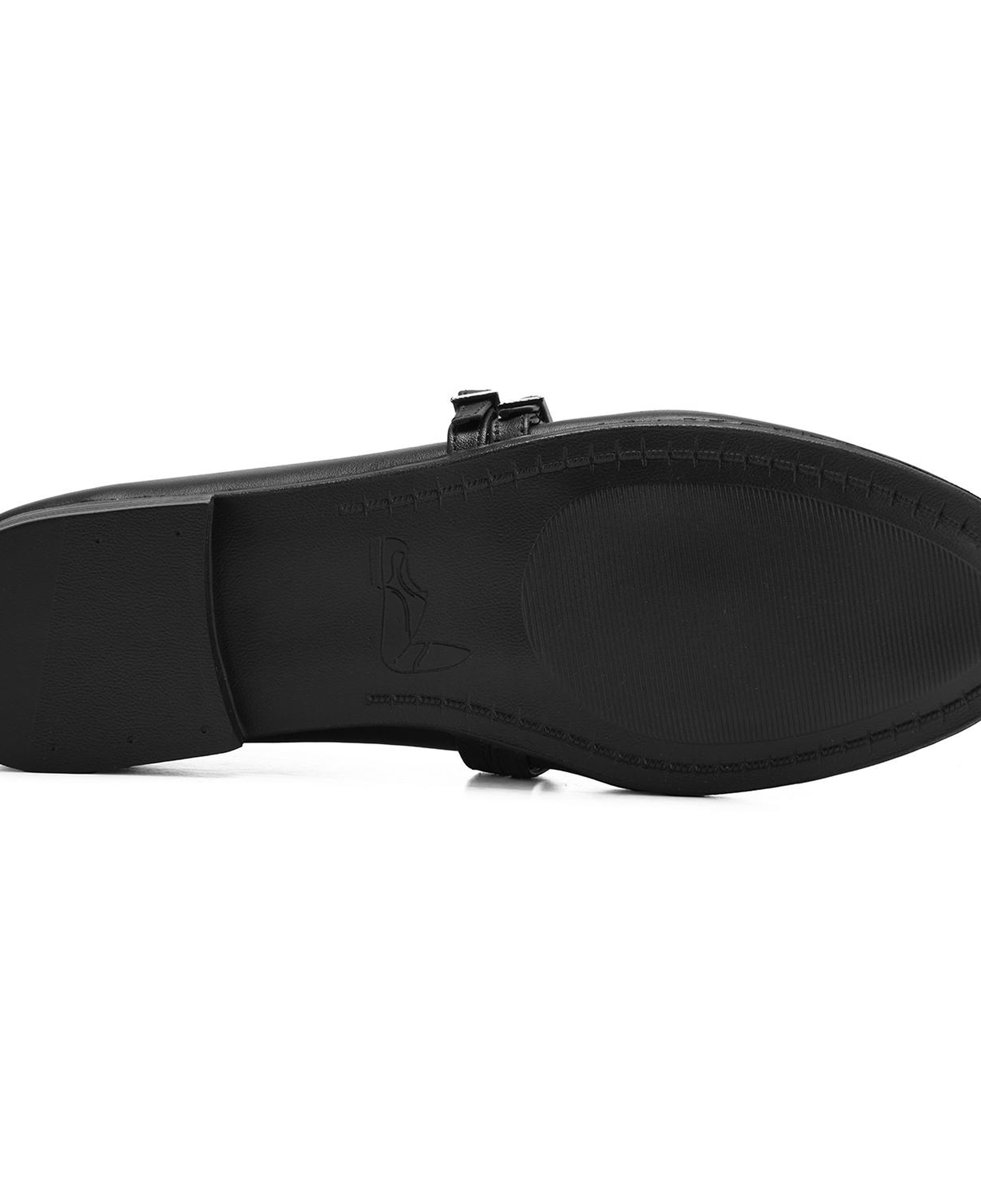 Kadın Siyah Deri Babet