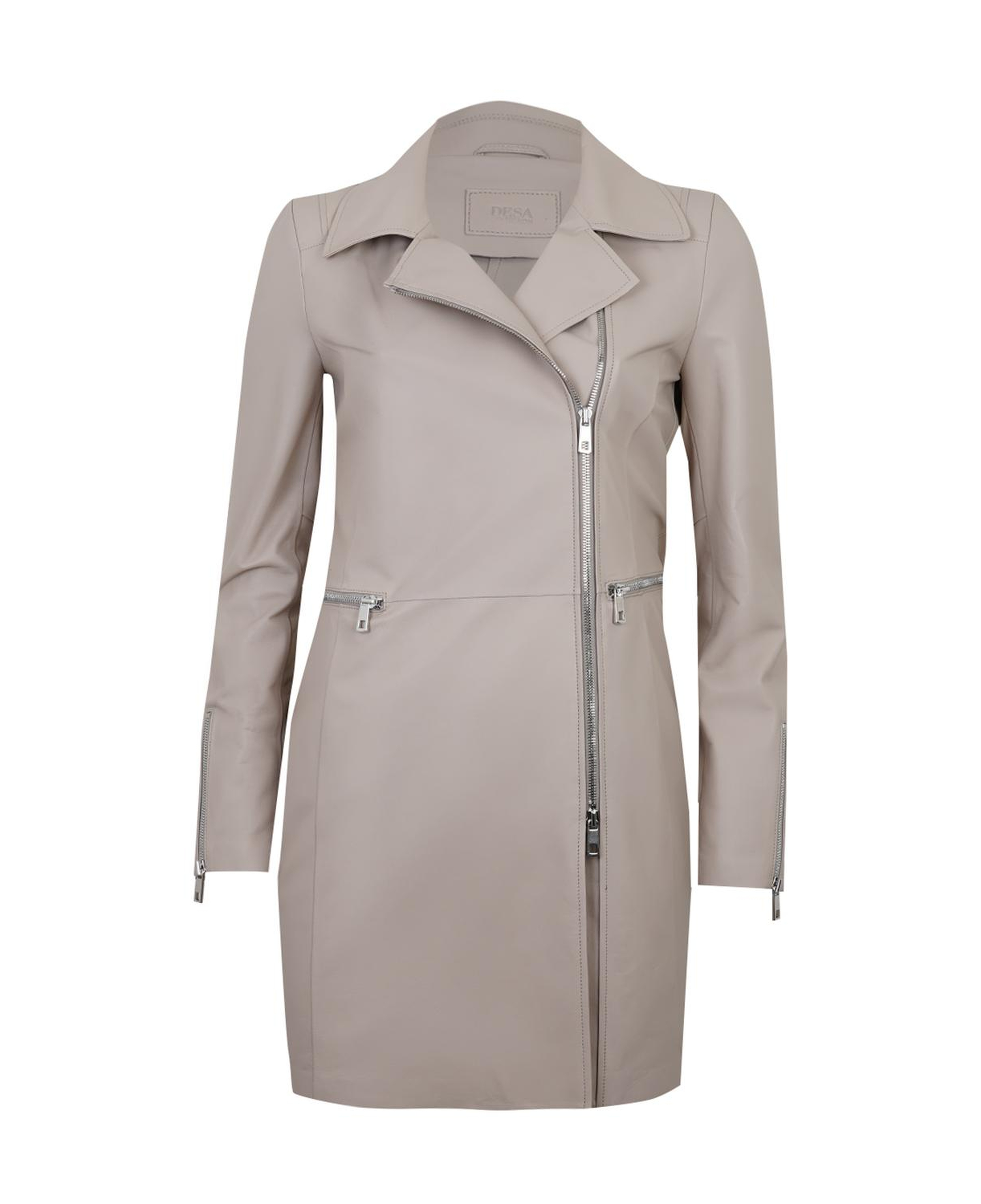 Adrina Krem Kadın Deri Trençkot