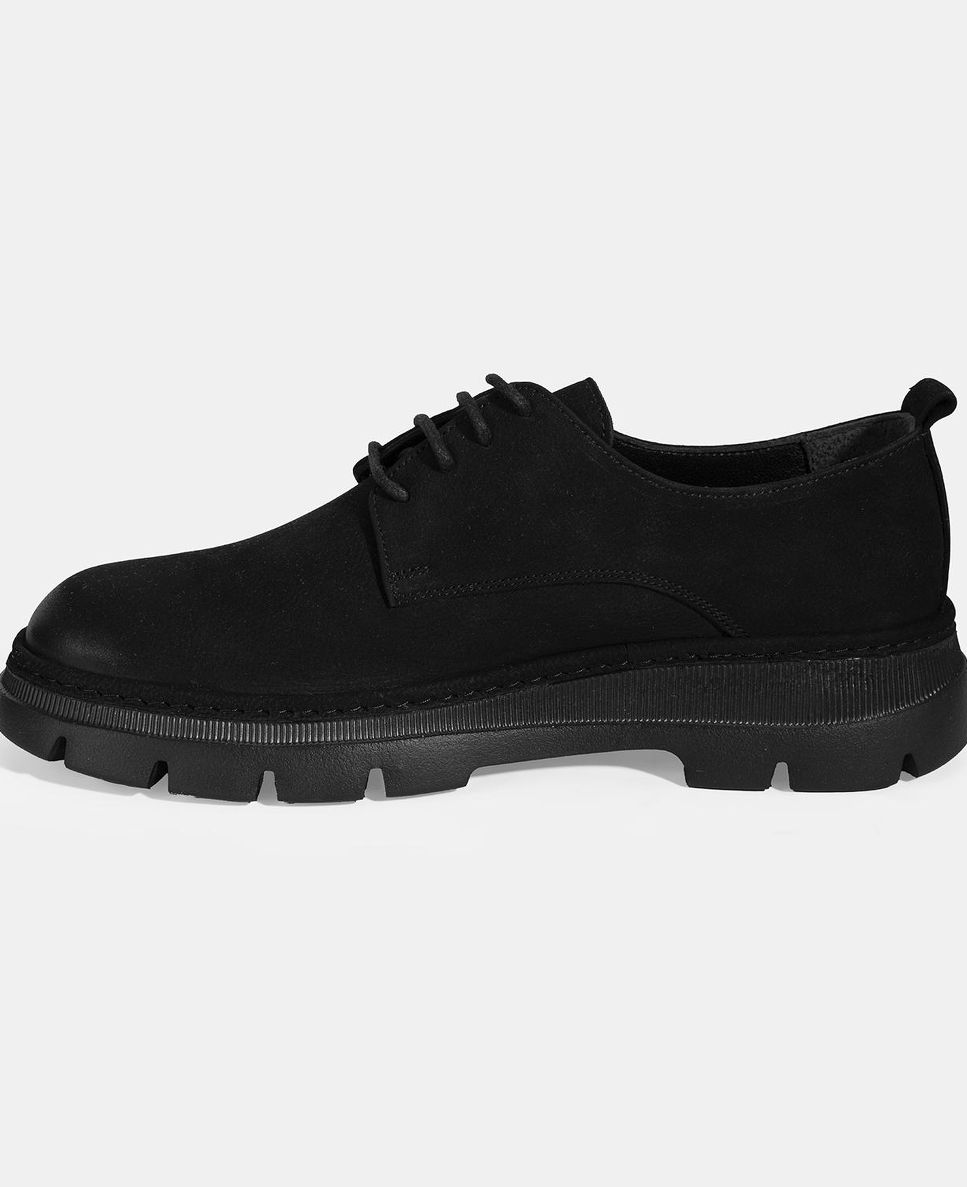 Erkek Siyah Bağcıklı Nubuk Deri Ayakkabı