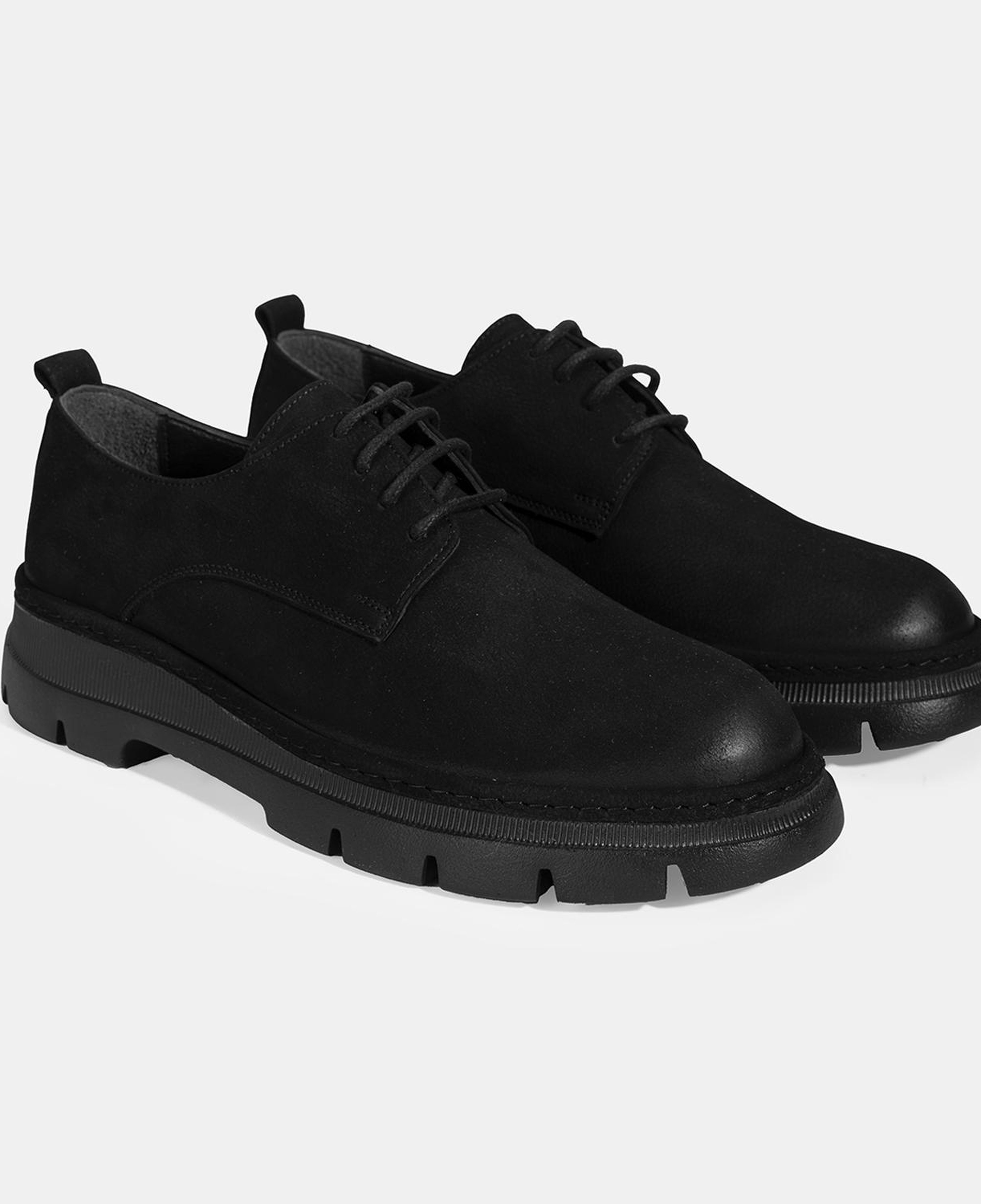 Erkek Siyah Bağcıklı Nubuk Deri Ayakkabı