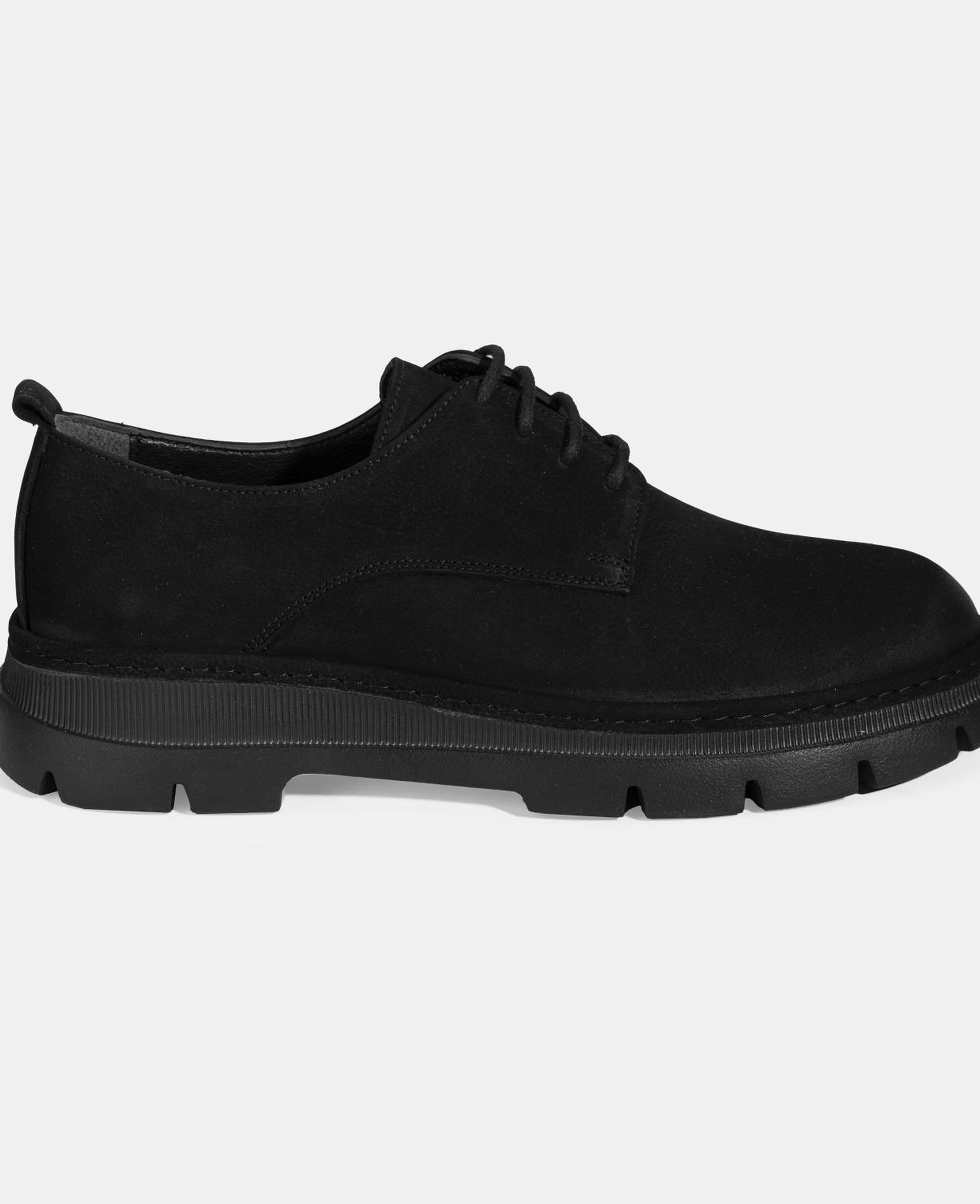 Erkek Siyah Bağcıklı Nubuk Deri Ayakkabı