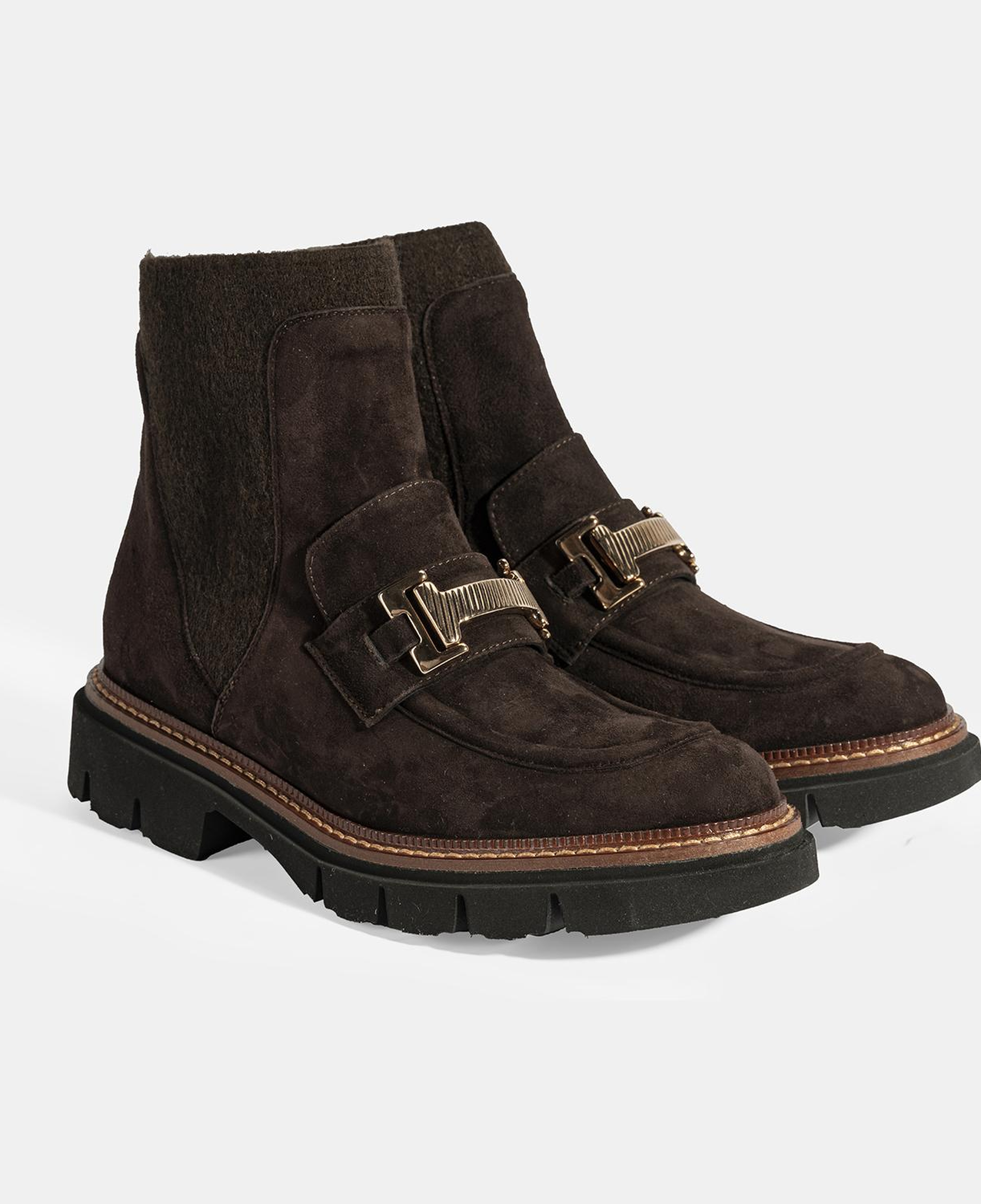 Luca Grossi Kadın Kahve Toka Detaylı Süet Chelsea Bot