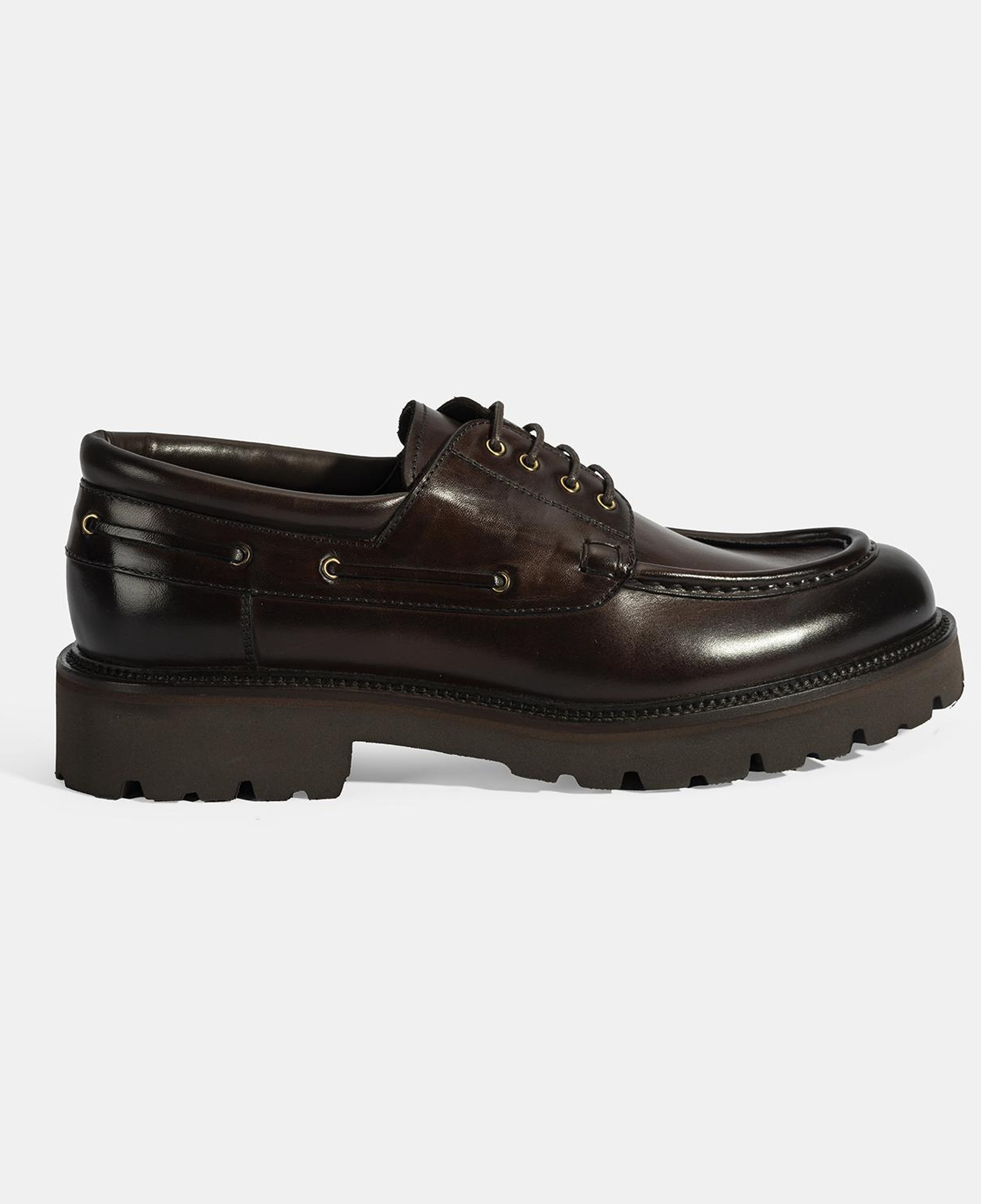 Erkek Kahve Bağcıklı Deri Günlük Ayakkabı