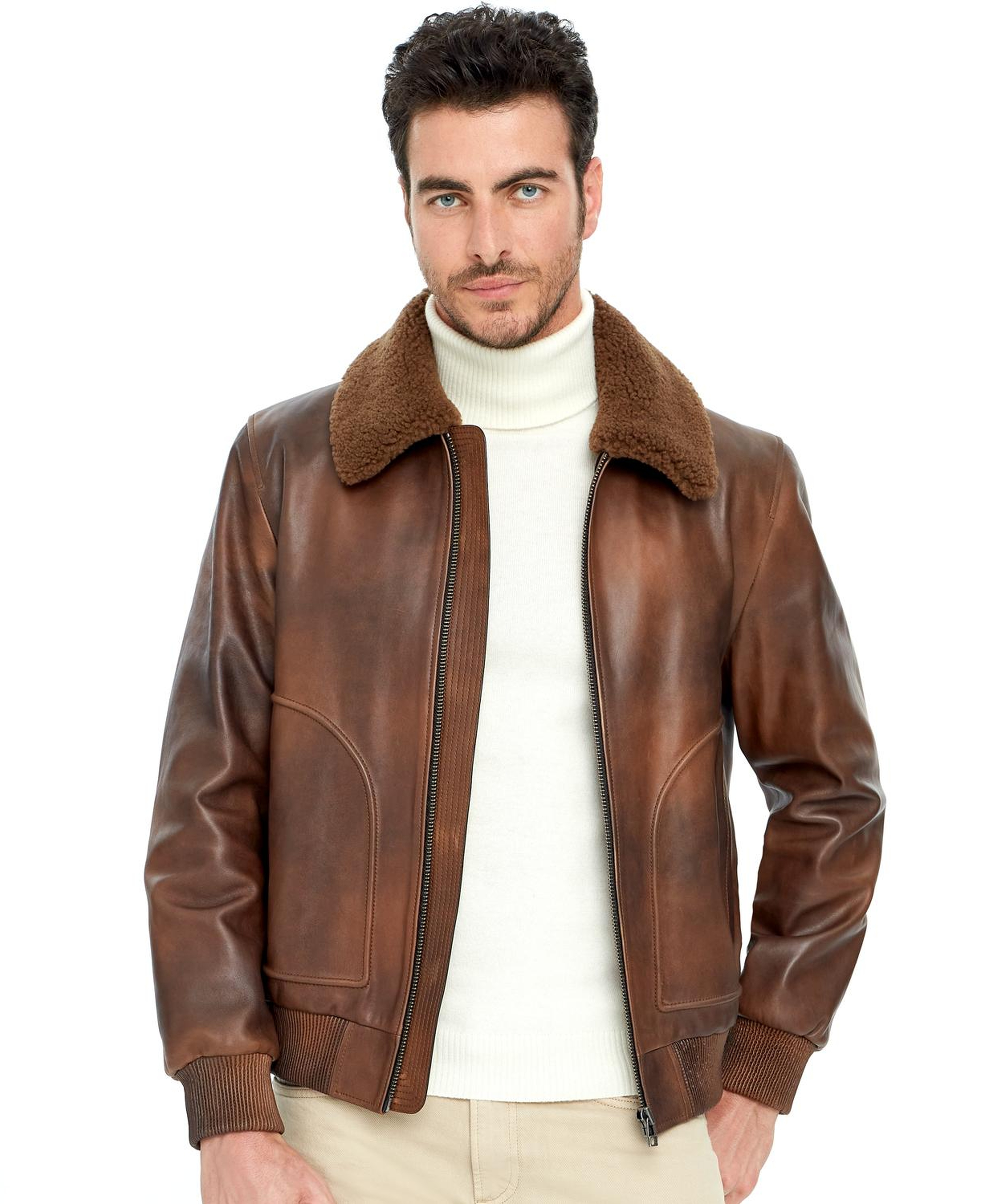 Alijha Kahve Erkek Deri Mont