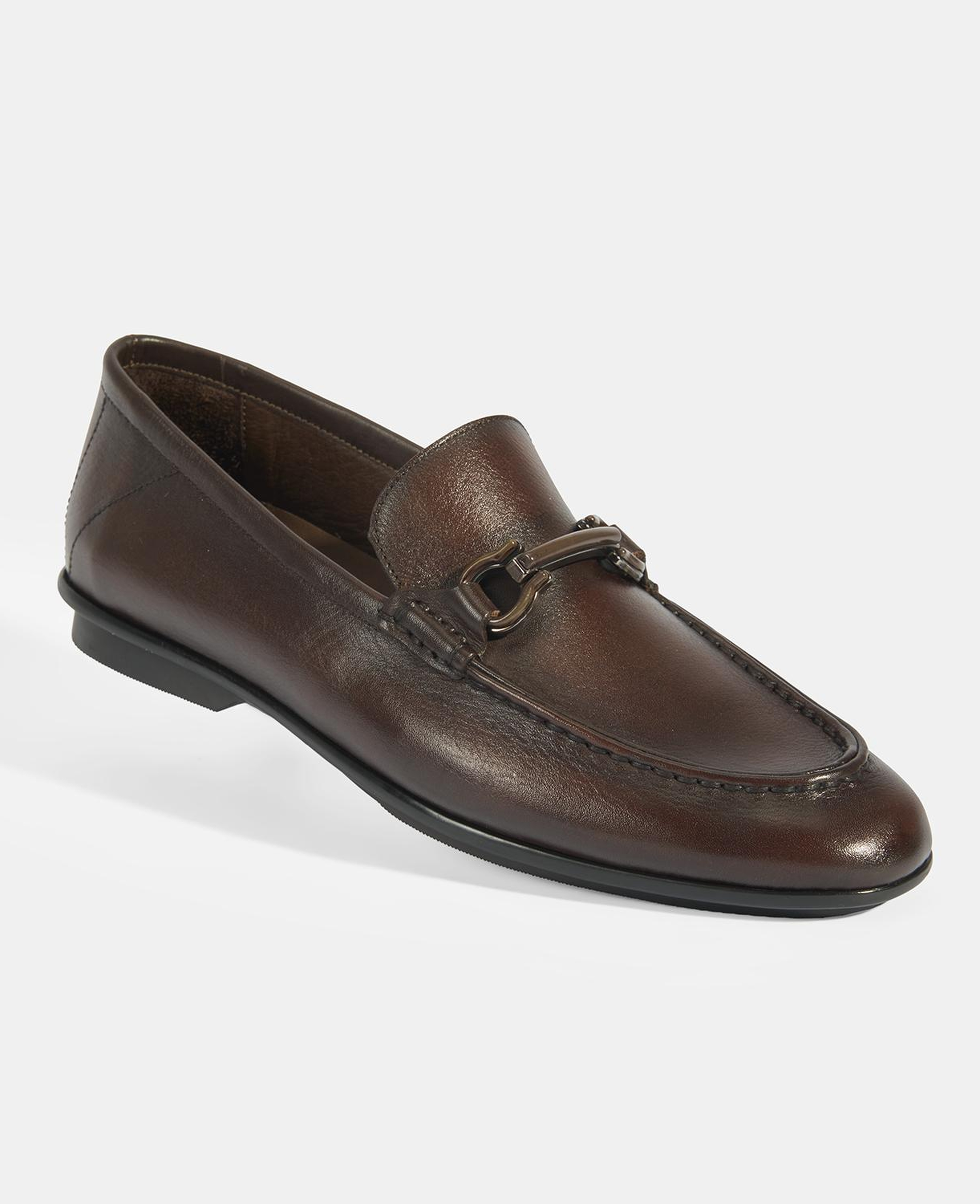 Erkek Kahve Slip-On Deri Loafer