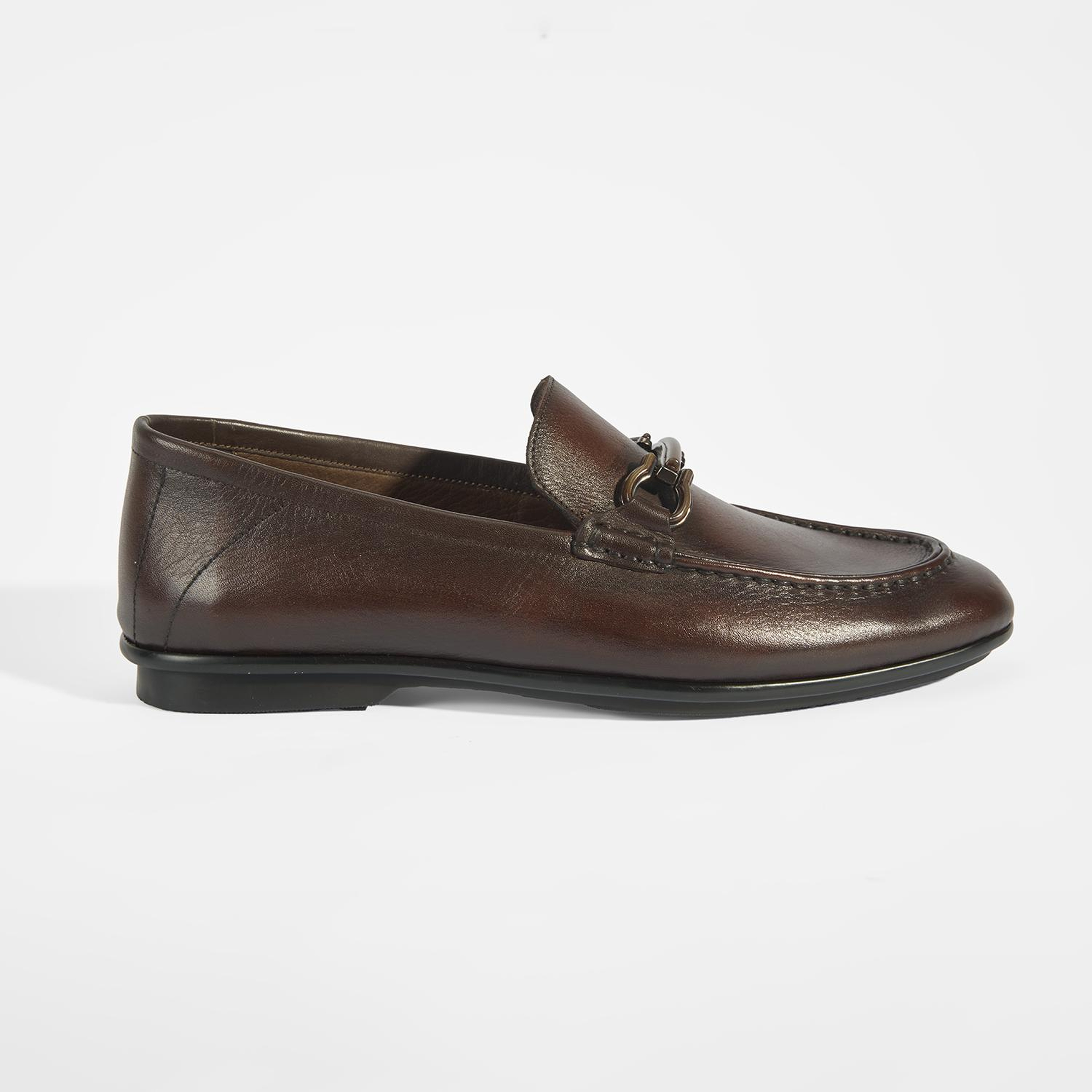 Erkek Kahve Slip-On Deri Loafer