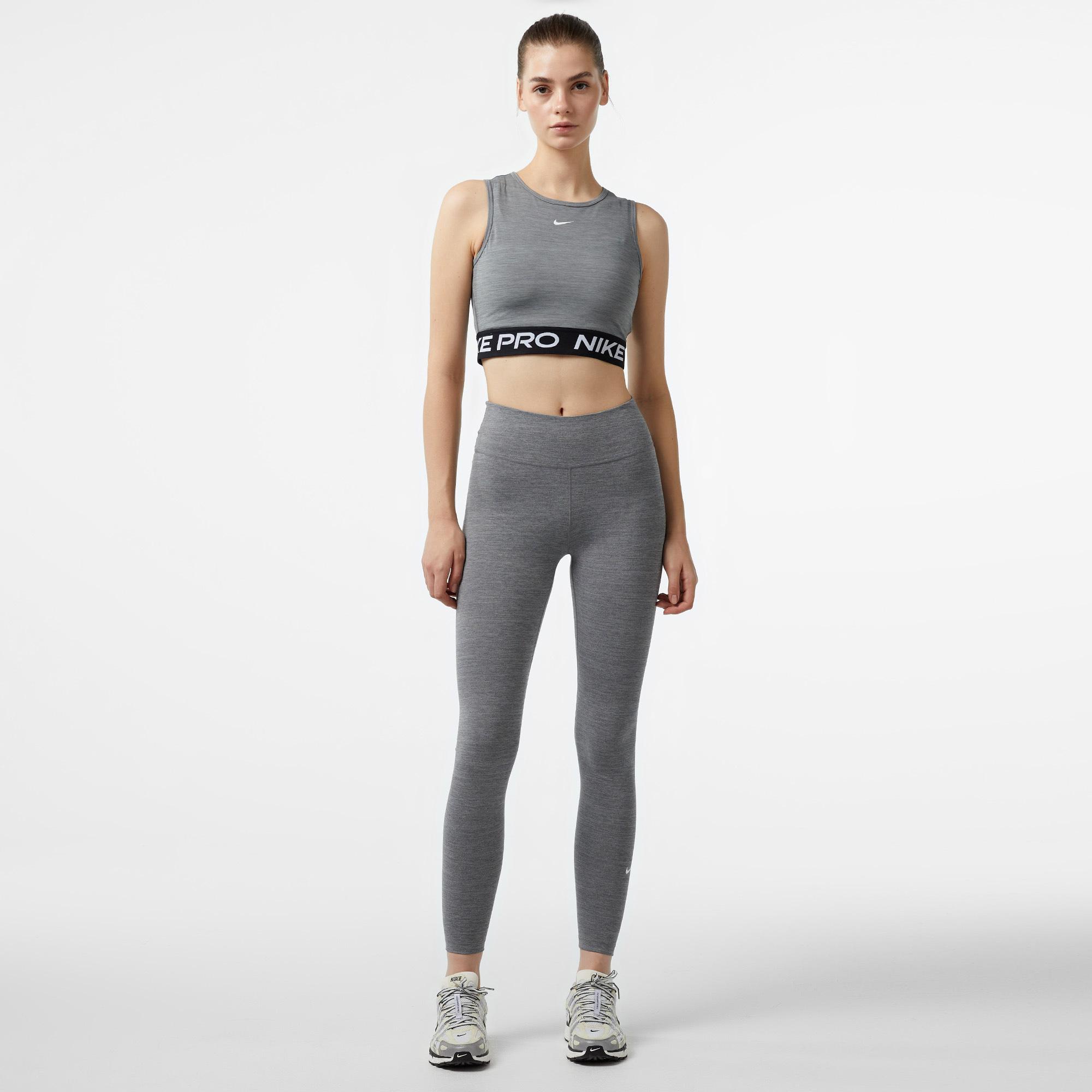 Nike Pro Dri-Fit 365 Kadın Gri Crop T-Shirt