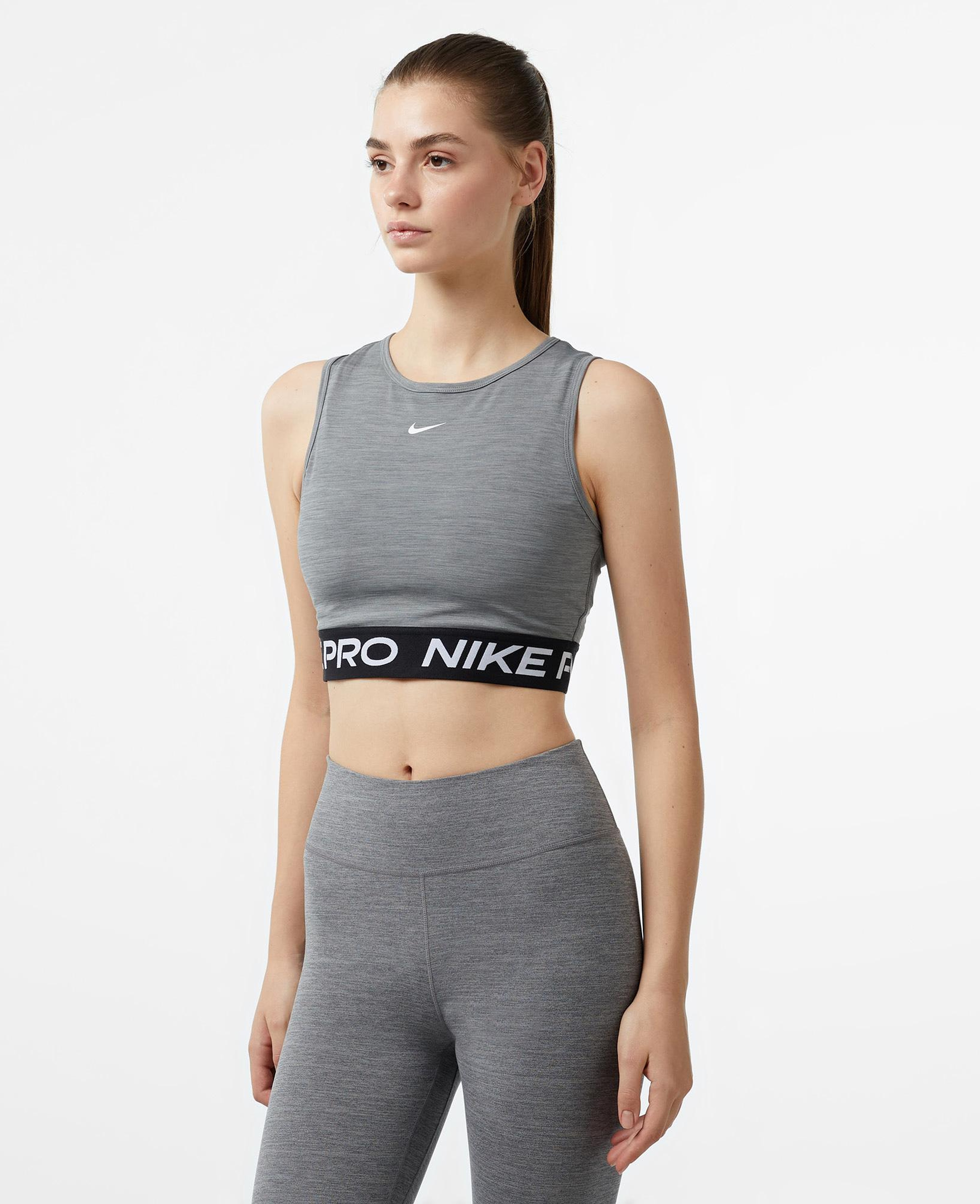 Nike Pro Dri-Fit 365 Kadın Gri Crop T-Shirt