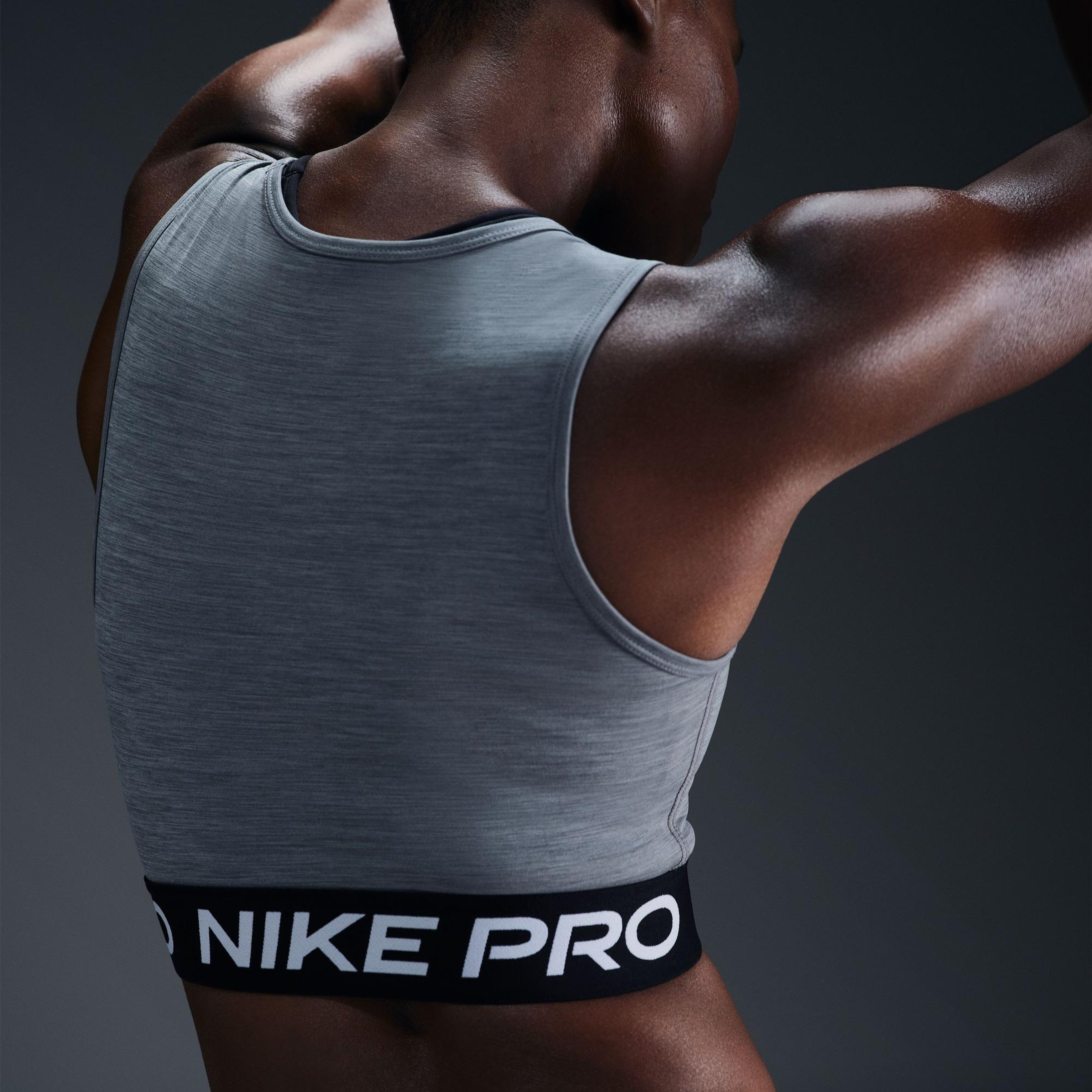 Nike Pro Dri-Fit 365 Kadın Gri Crop T-Shirt