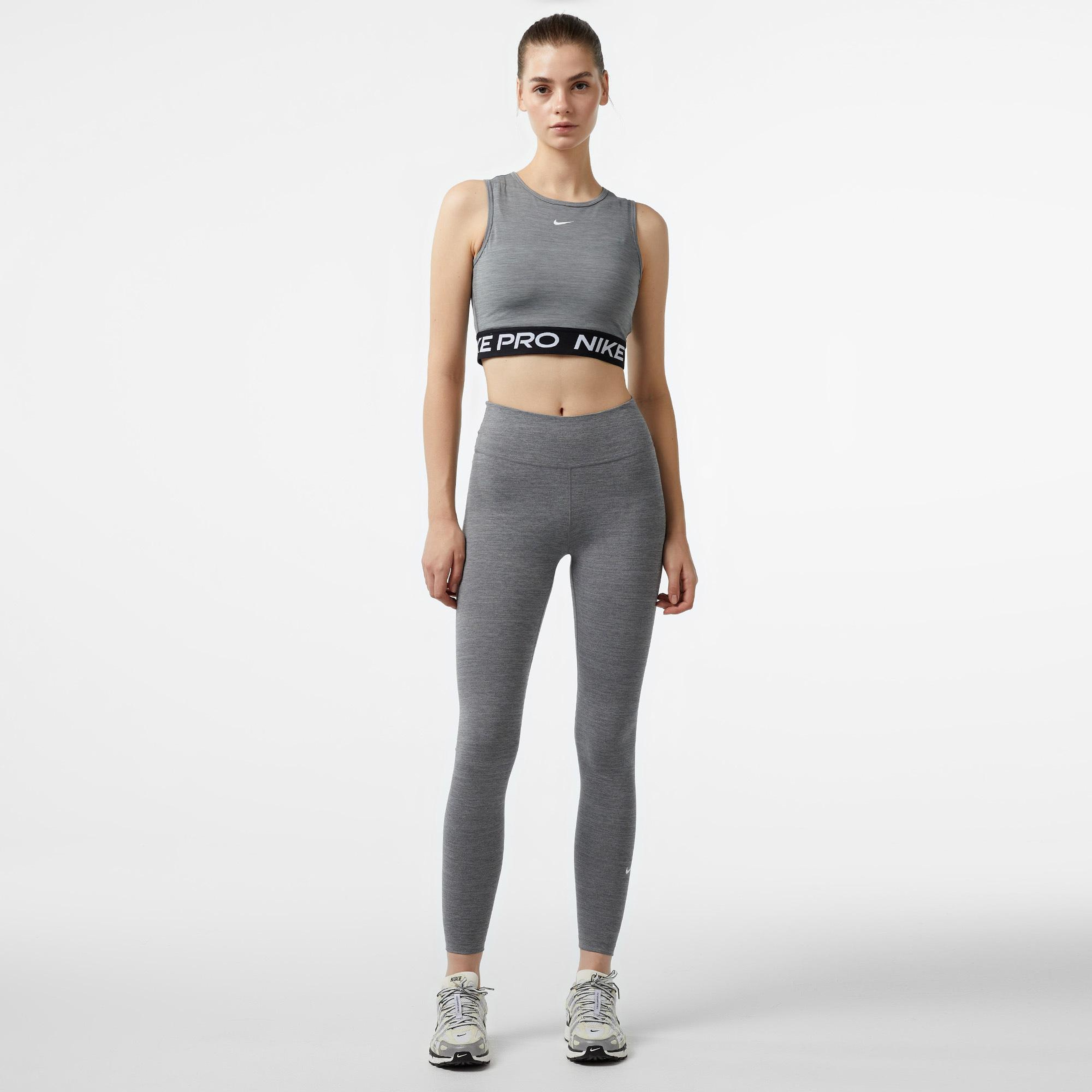 Nike Pro Dri-Fit 365 Kadın Gri Crop T-Shirt