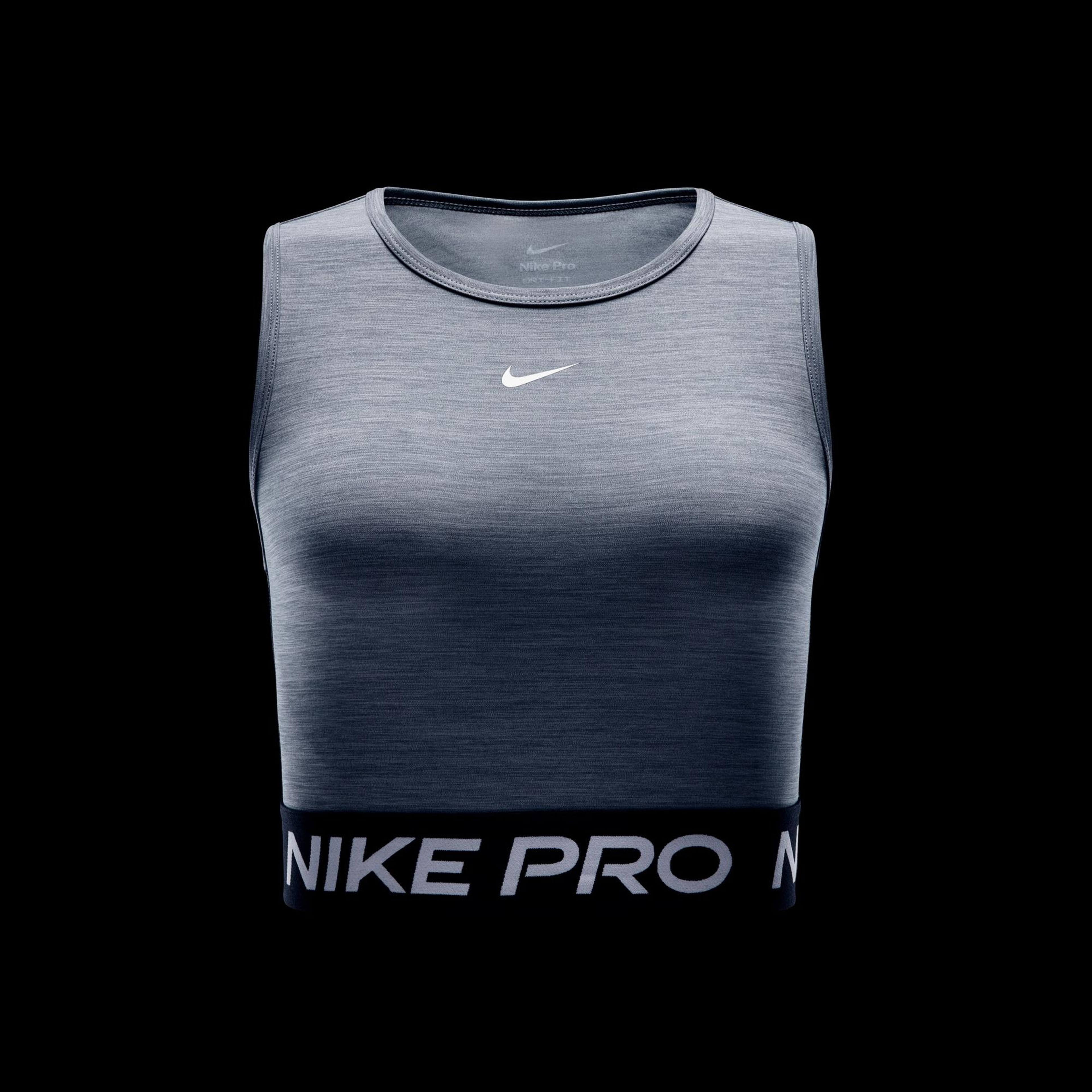 Nike Pro Dri-Fit 365 Kadın Gri Crop T-Shirt
