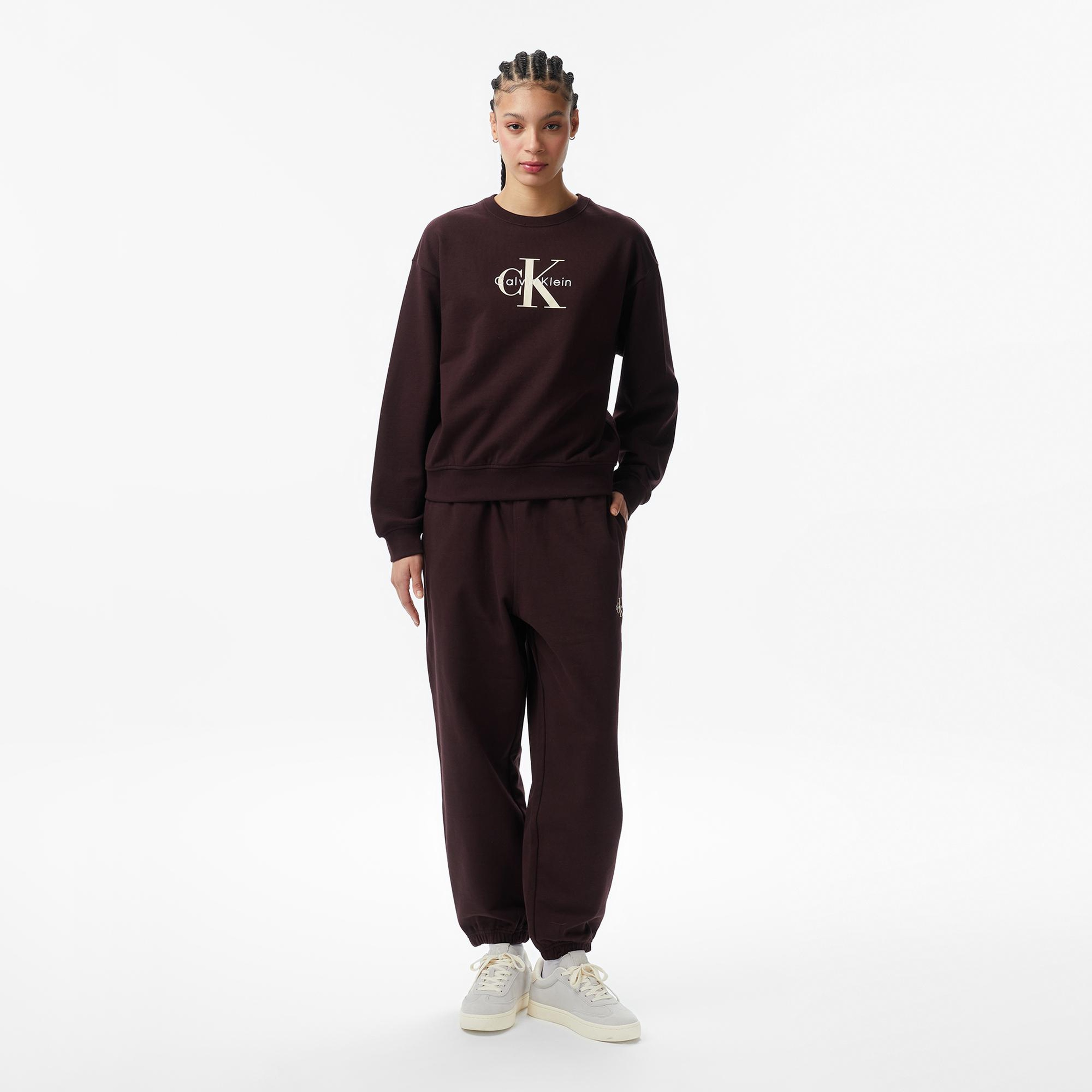 Calvin Klein Monologo French Terry Jogger Kadın Kahverengi Eşofman Altı