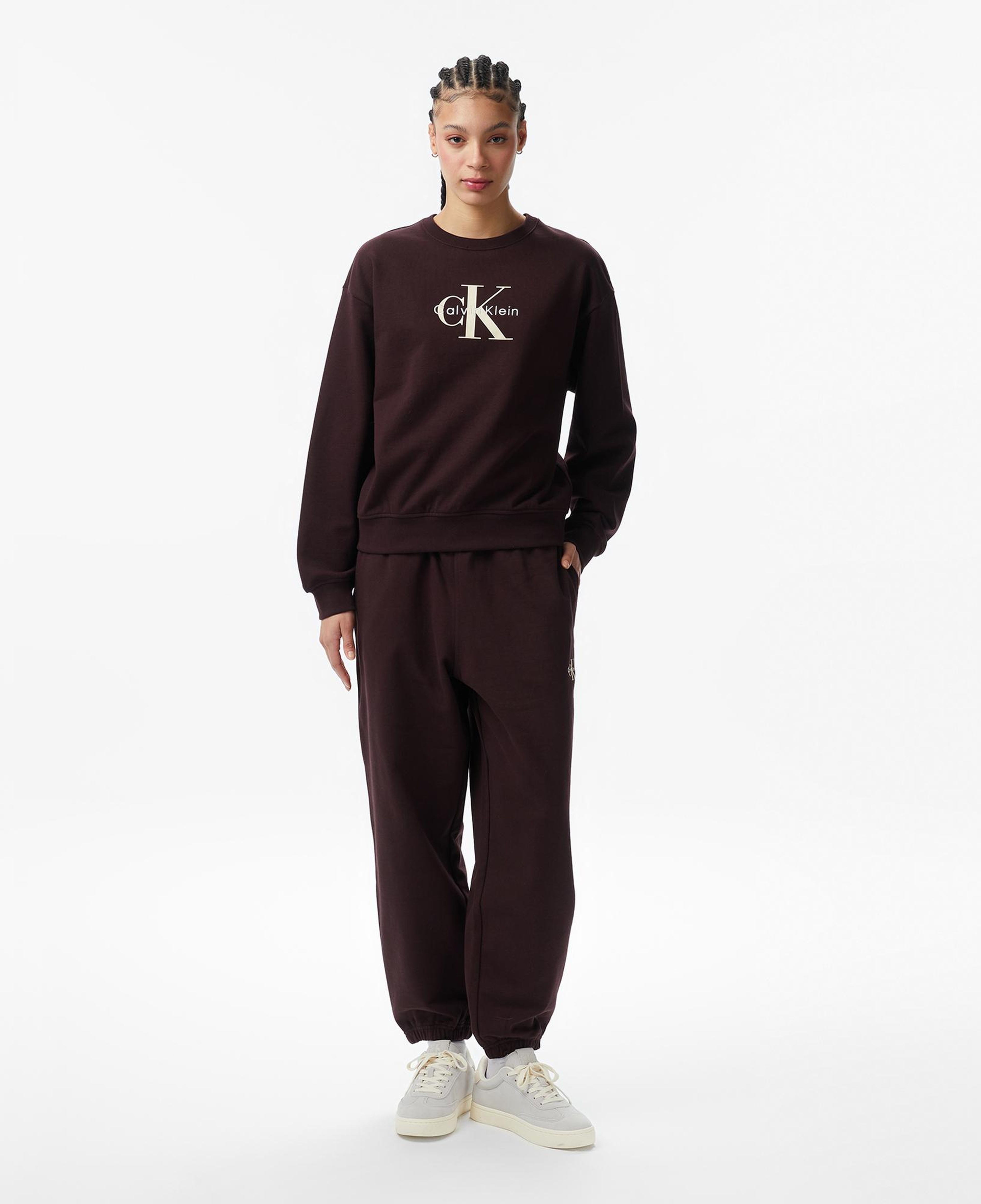 Calvin Klein Monologo French Terry Jogger Kadın Kahverengi Eşofman Altı