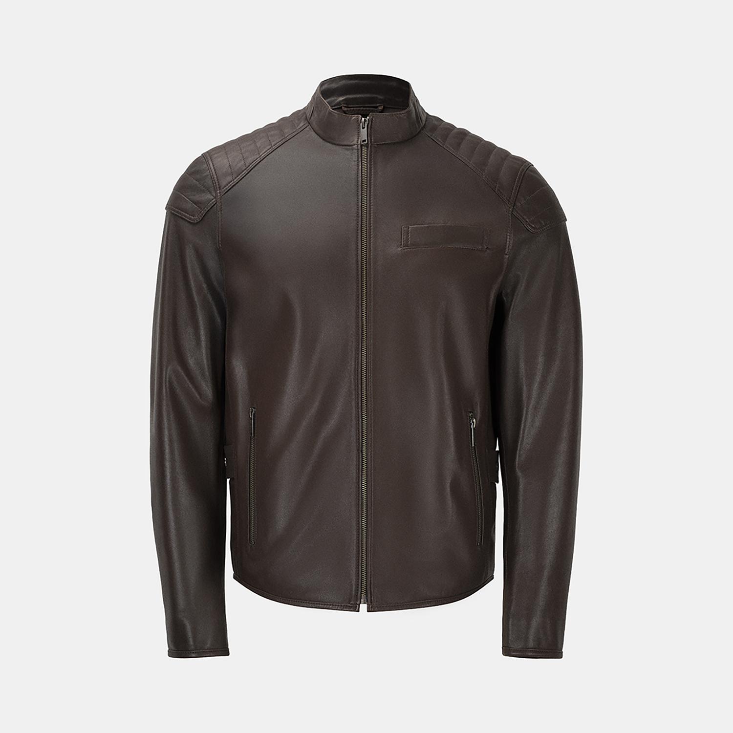 Dugan Kahve Erkek Deri Mont