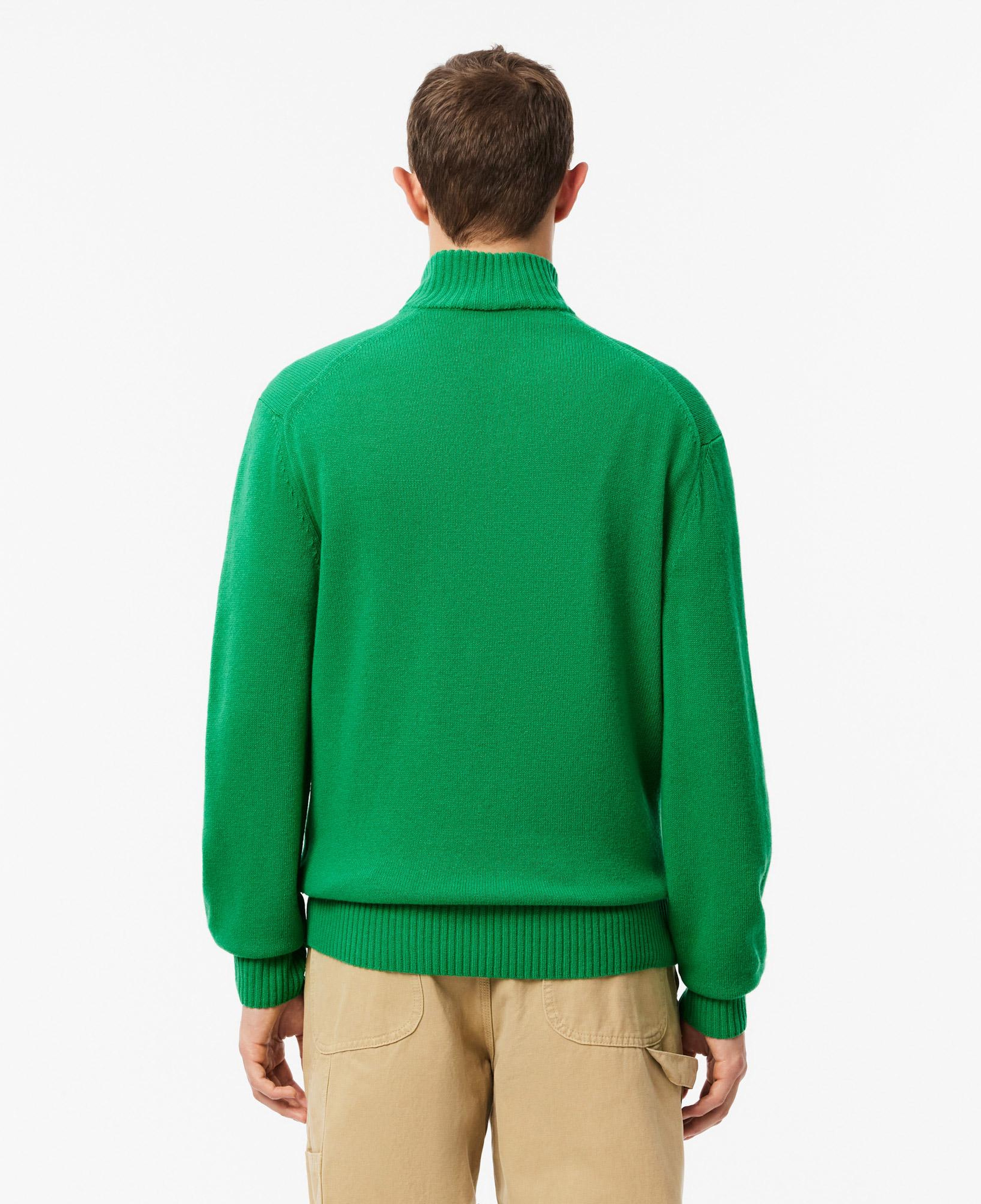 Lacoste Erkek Classic Fit Yarım Fermuarlı Yün Yeşil Kazak