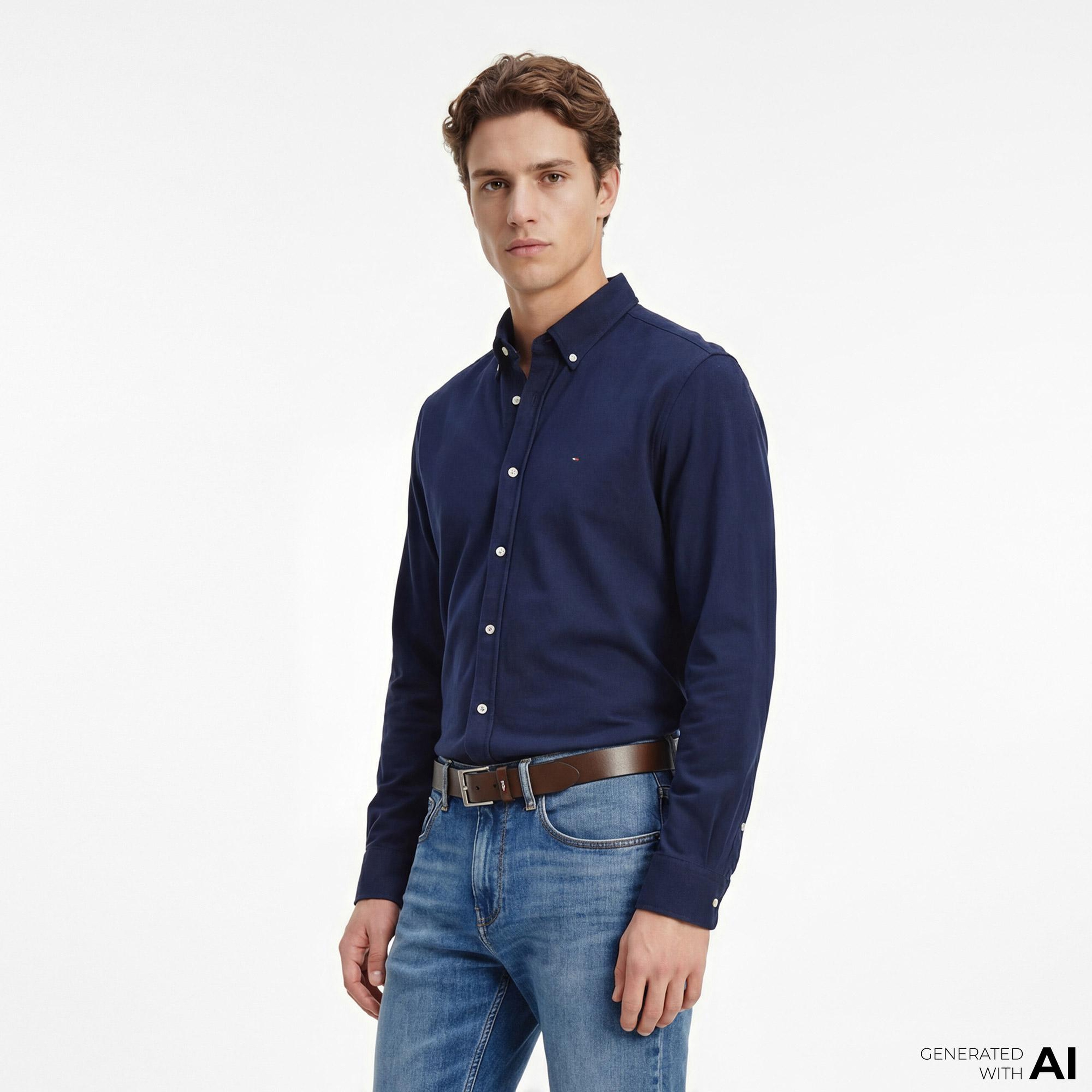 Tommy Hilfiger Core Essentials Erkek Lacivert Gömlek