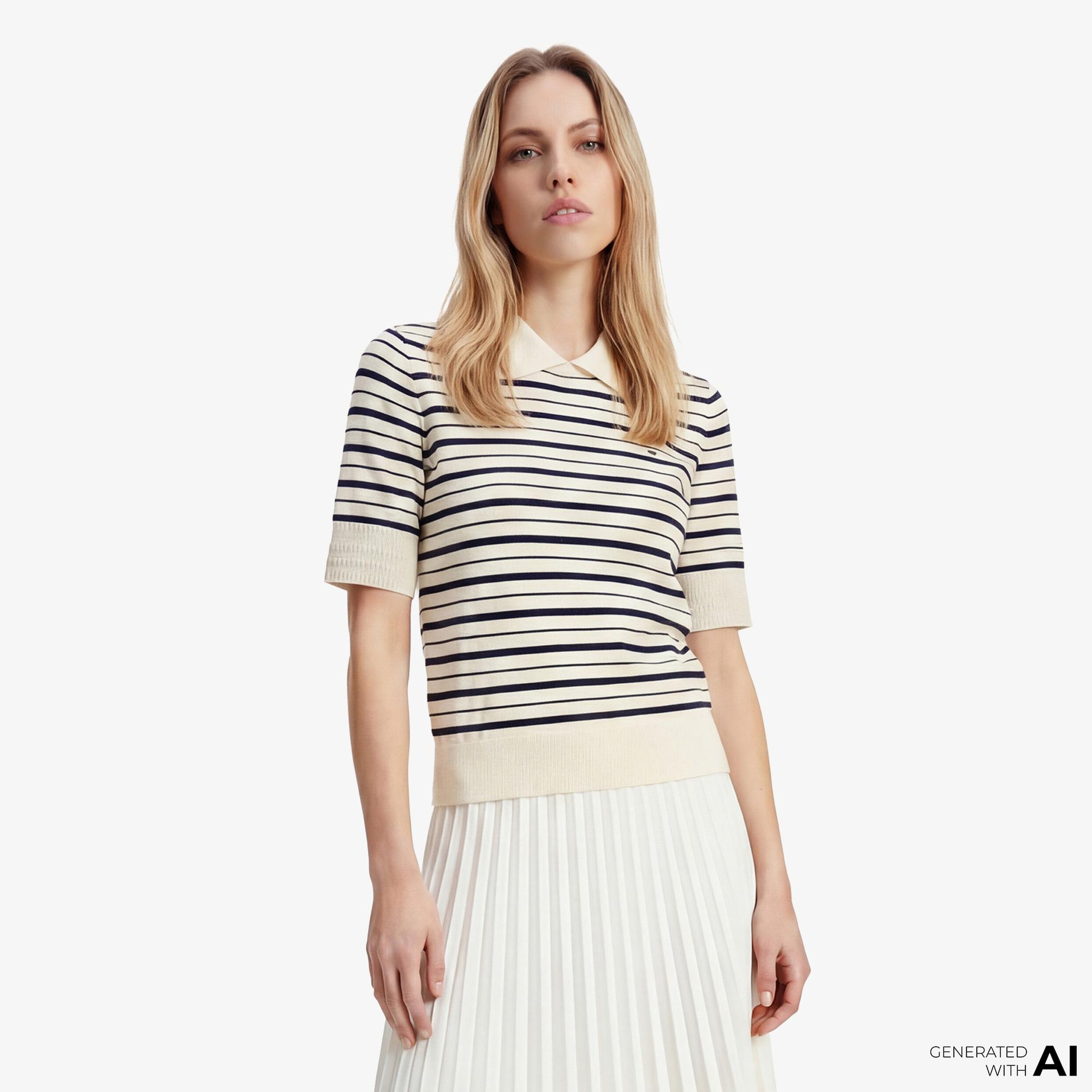 Tommy Hilfiger Jersey Fine Kadın Renkli Triko