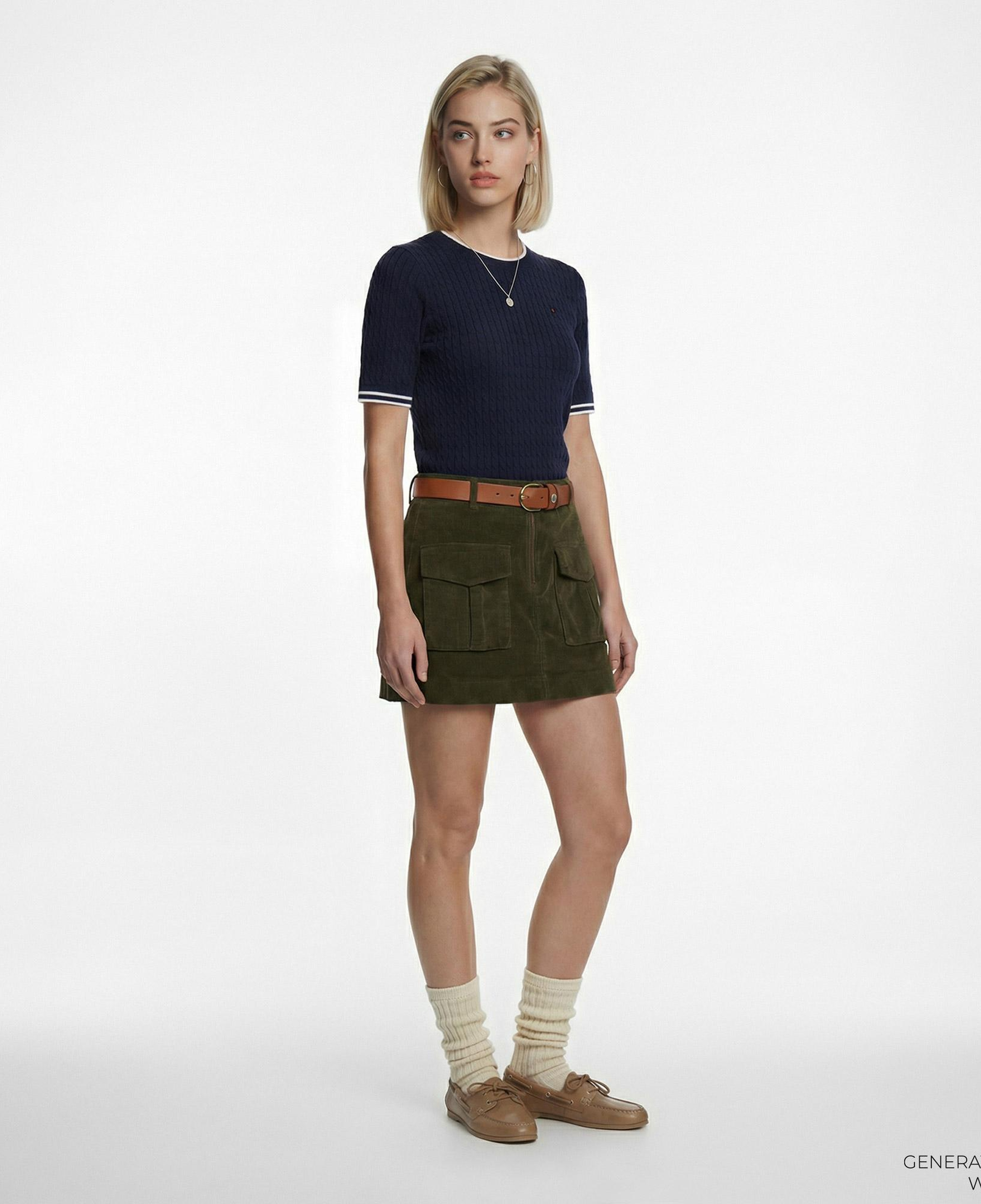 Tommy Hilfiger Cable Fine Kadın Lacivert Triko