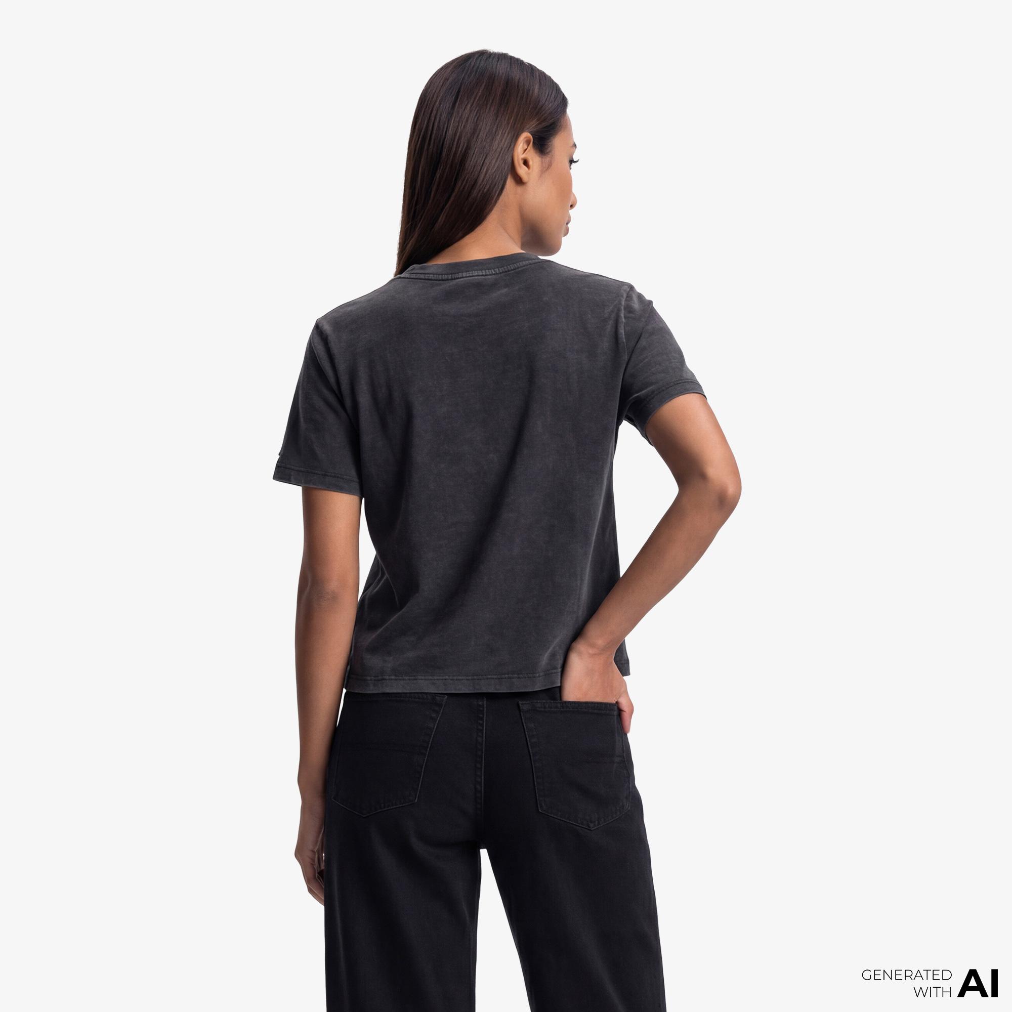 Tommy Hilfiger Varsity Prep Kadın Siyah T-Shirt