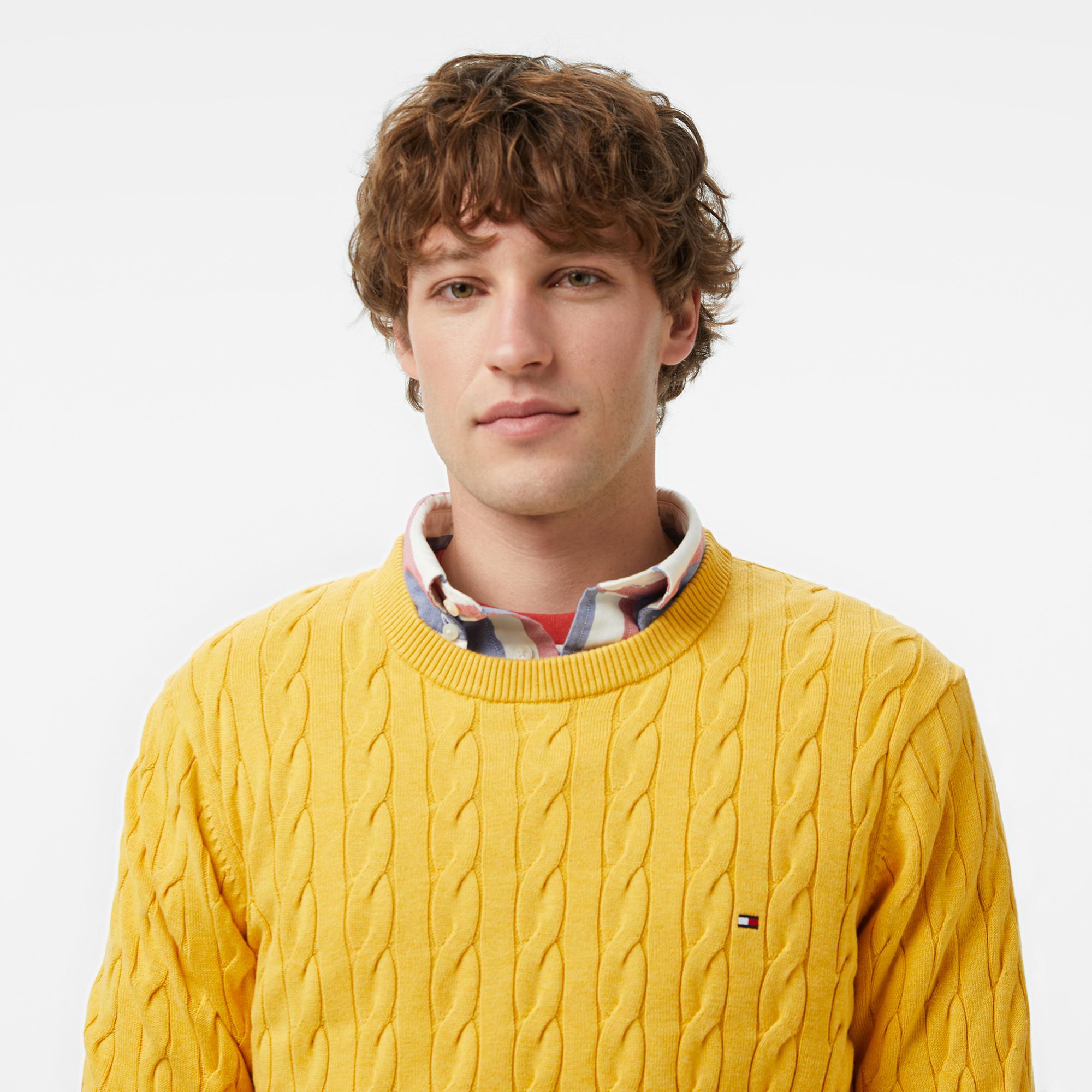 Tommy Hilfiger Core Essentials Erkek Sarı Triko