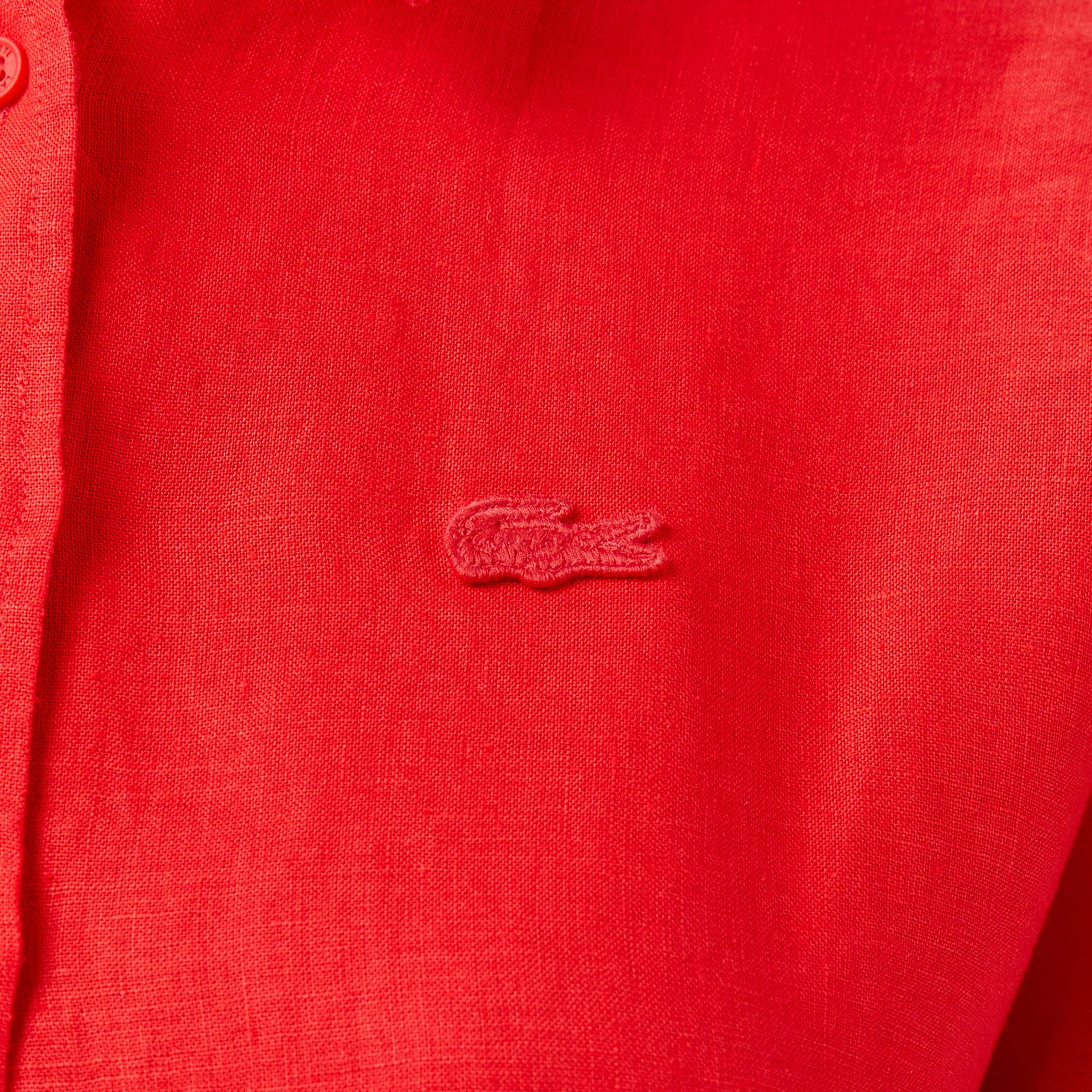 Lacoste Kadın Relaxed Fit Kırmızı Gömlek