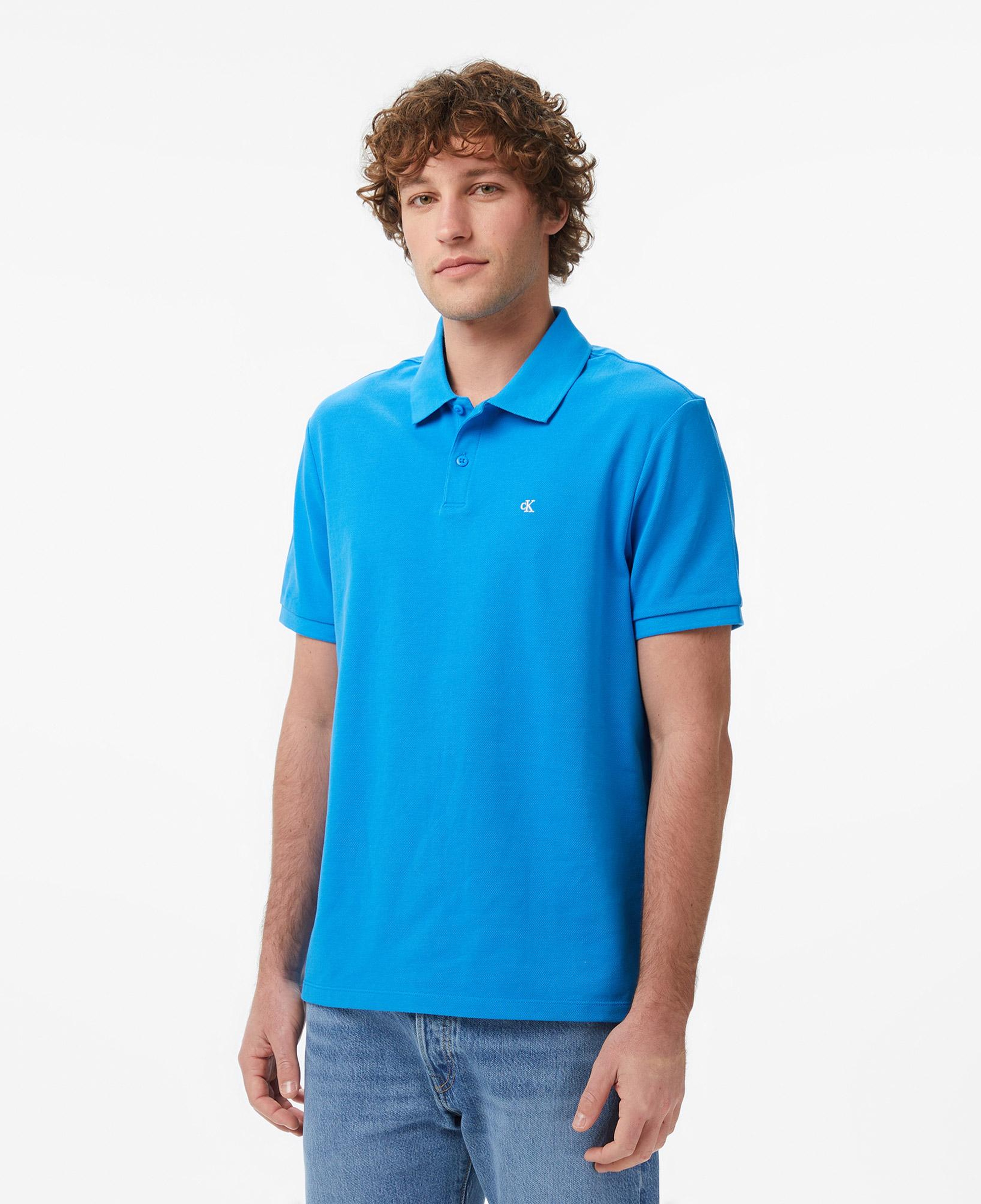 Calvin Klein Monogram Pique Erkek Mavi Polo