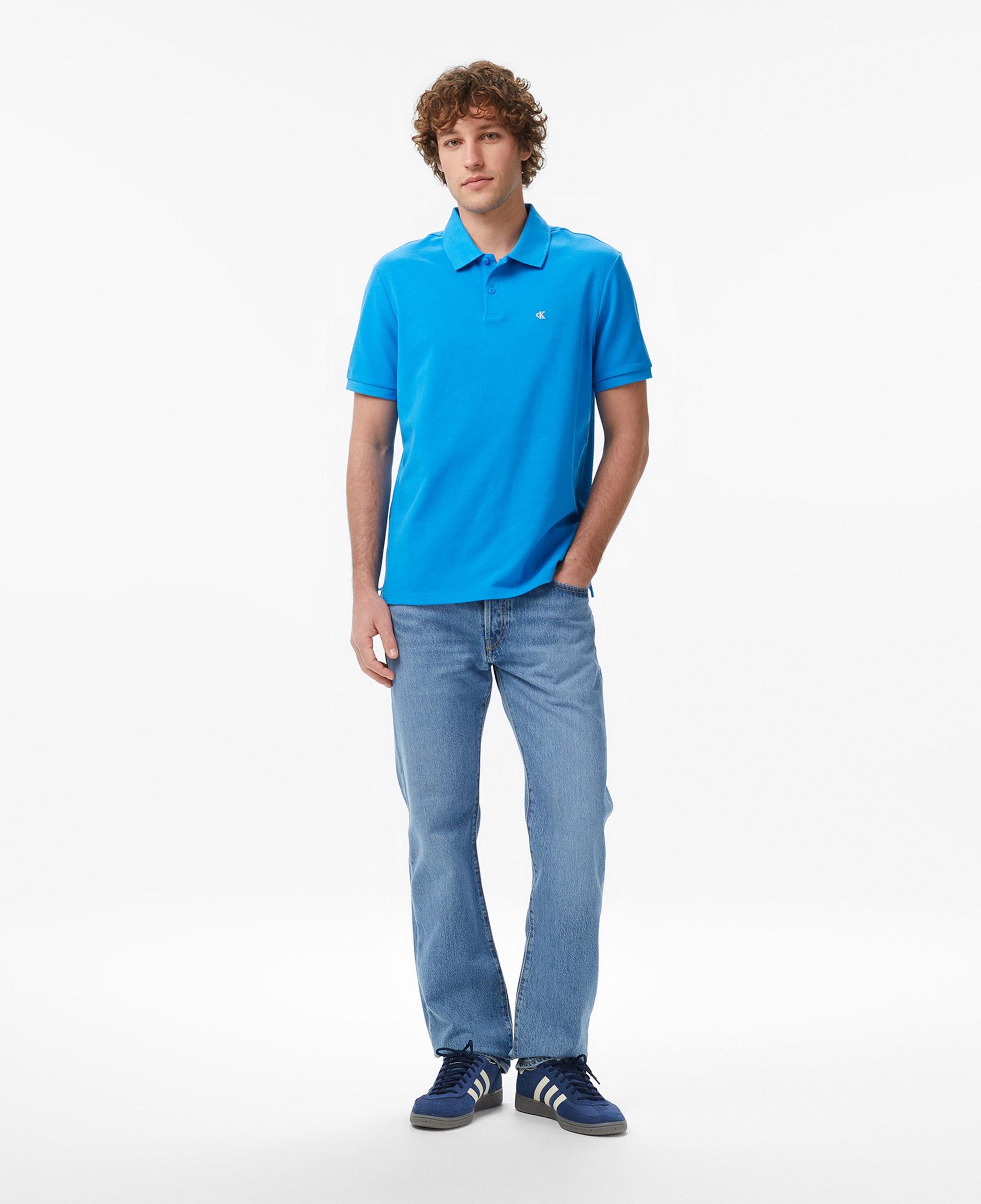 Calvin Klein Monogram Pique Erkek Mavi Polo