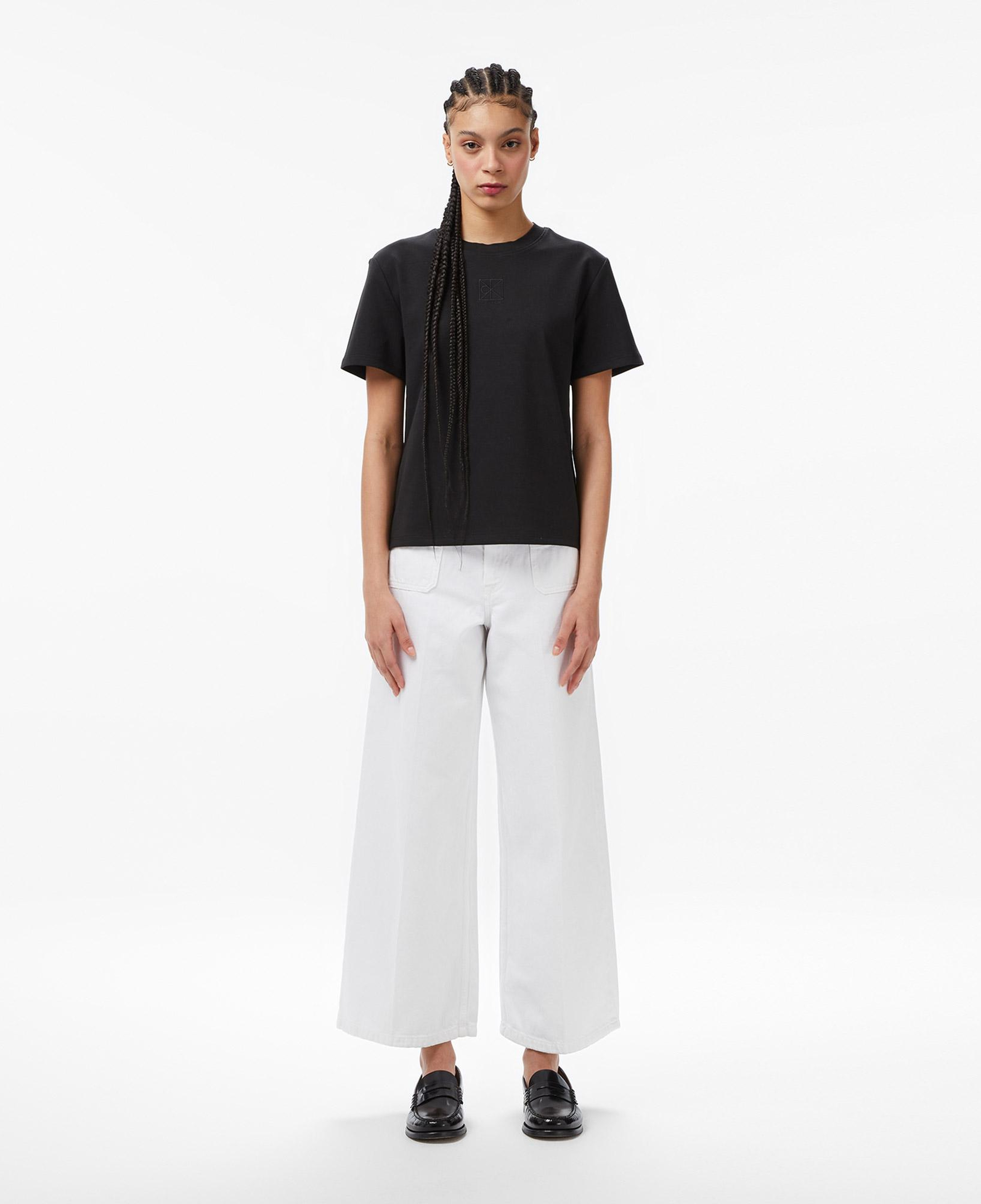 Calvin Klein Interlock Emblem Mock Kadın Siyah T-Shirt