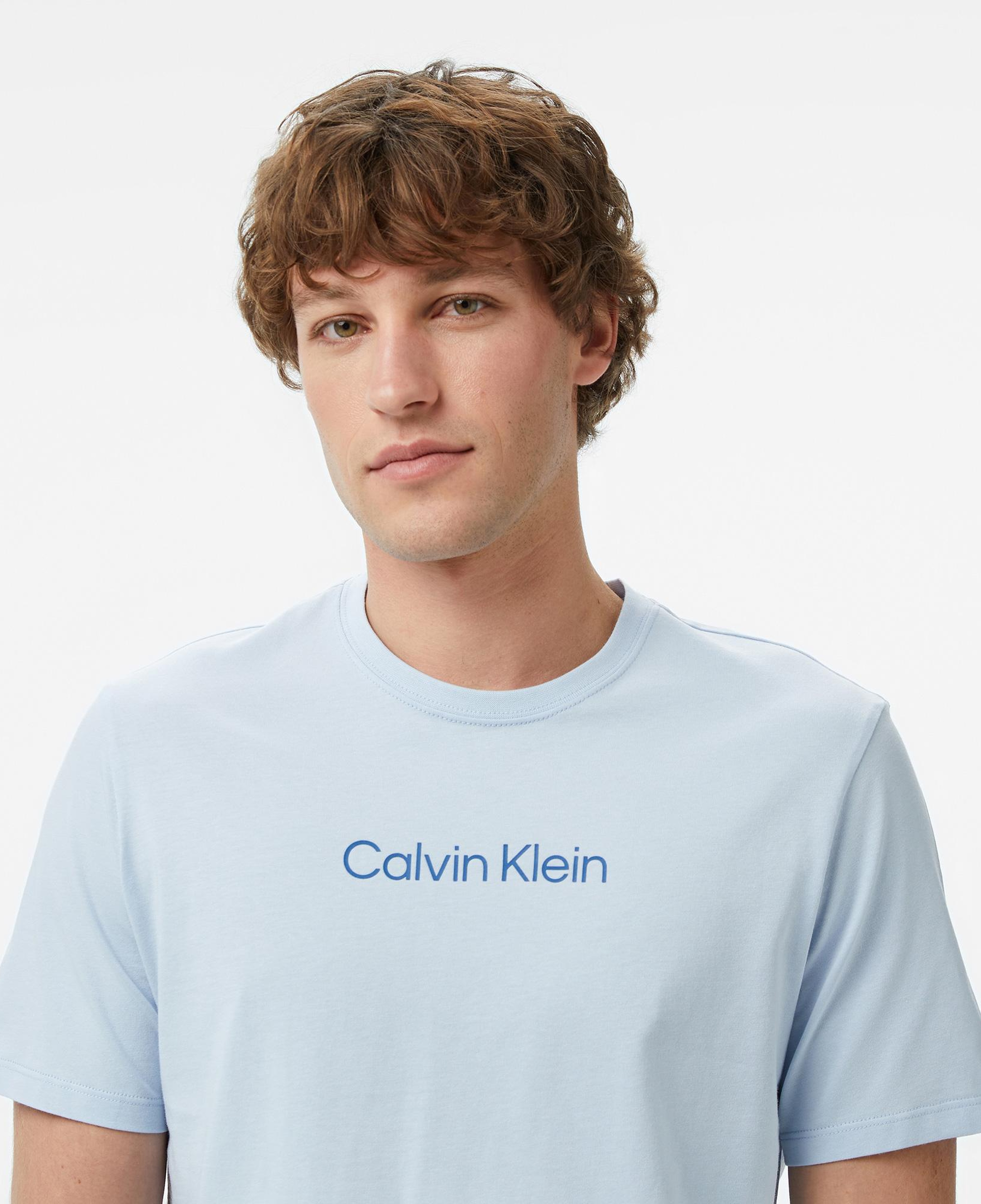 Calvin Klein Standard Logo 30S Crewnk Erkek Mavi T-Shirt