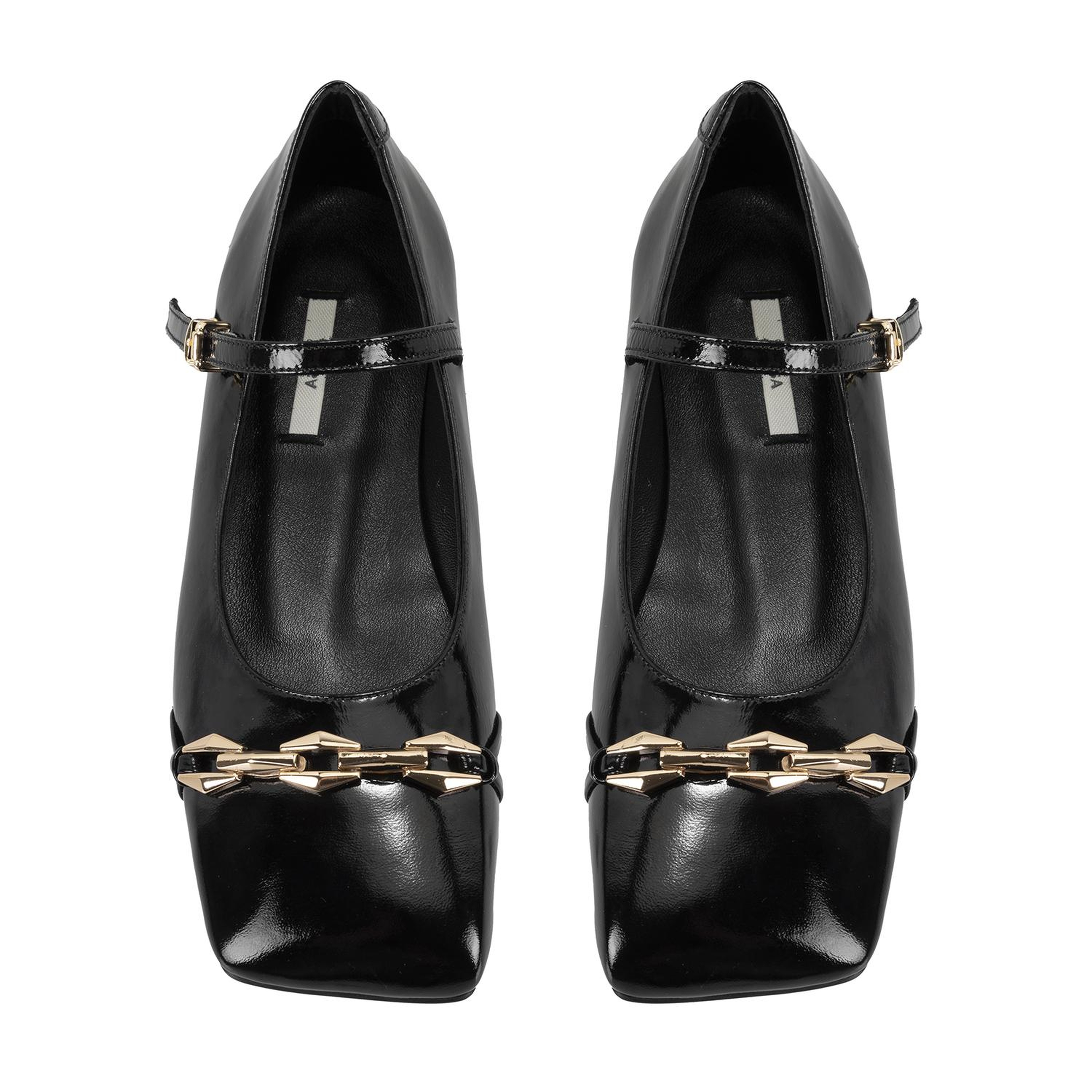 Kadın Siyah Mary Jane Deri Babet