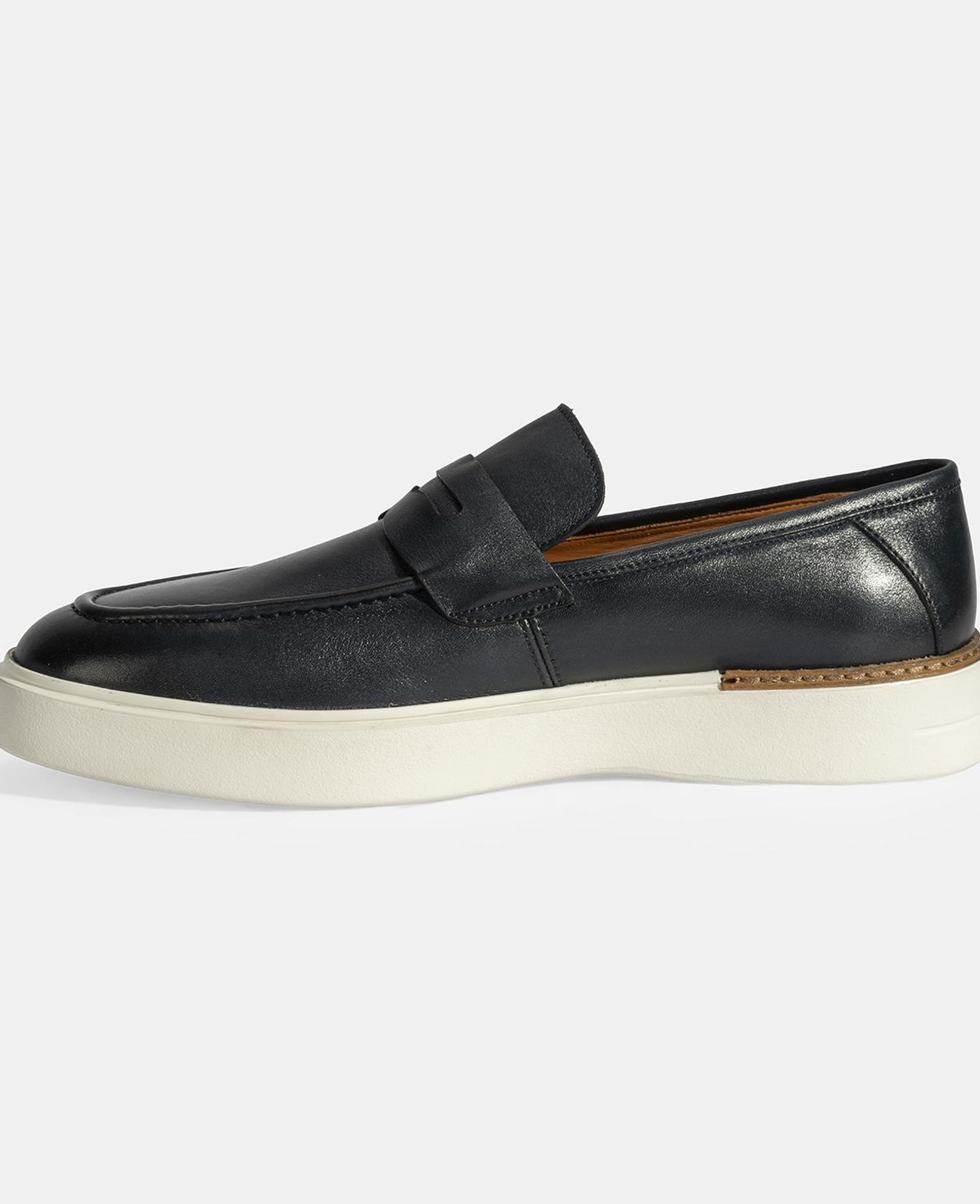 Erkek Lacivert Deri Loafer