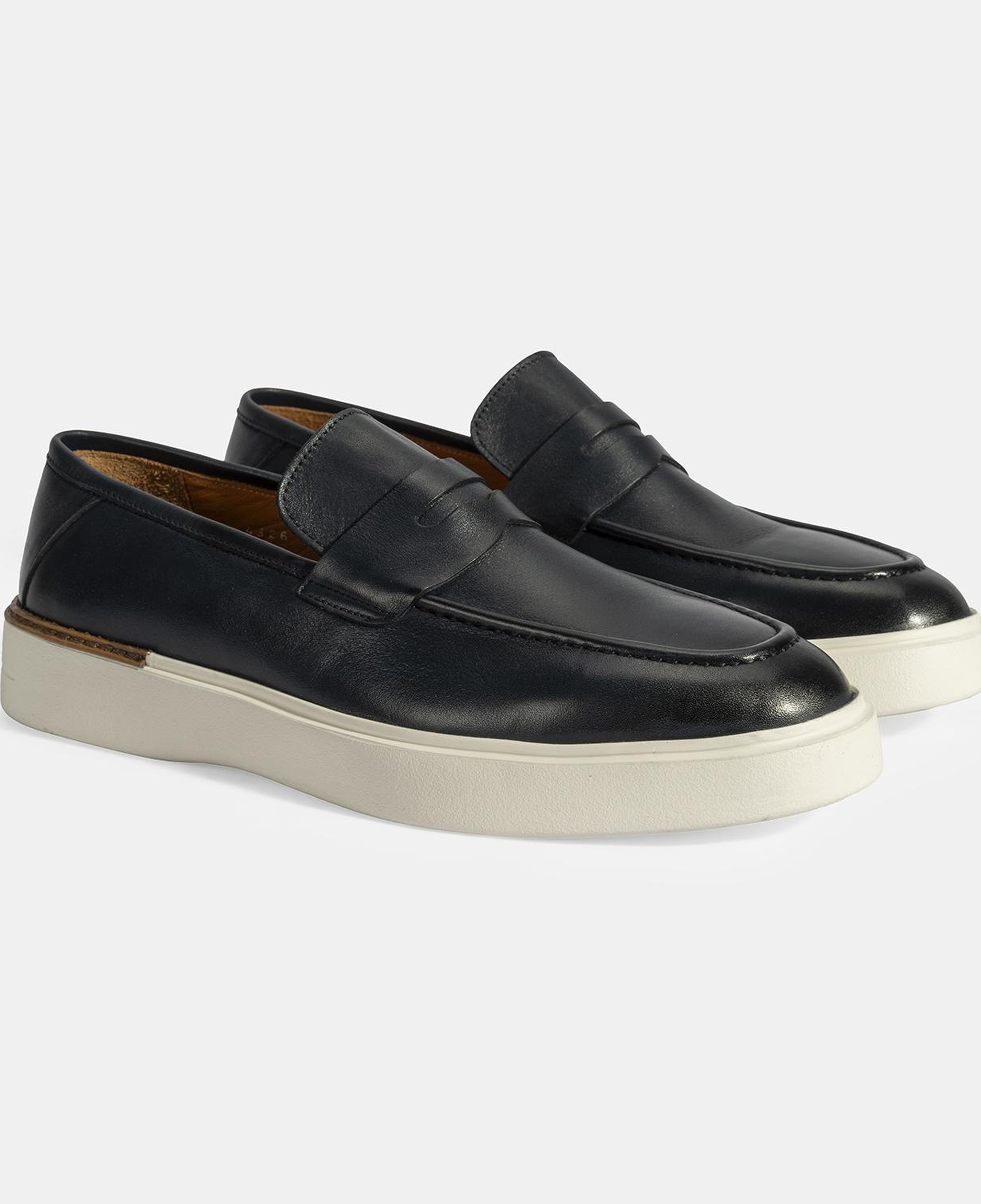 Erkek Lacivert Deri Loafer