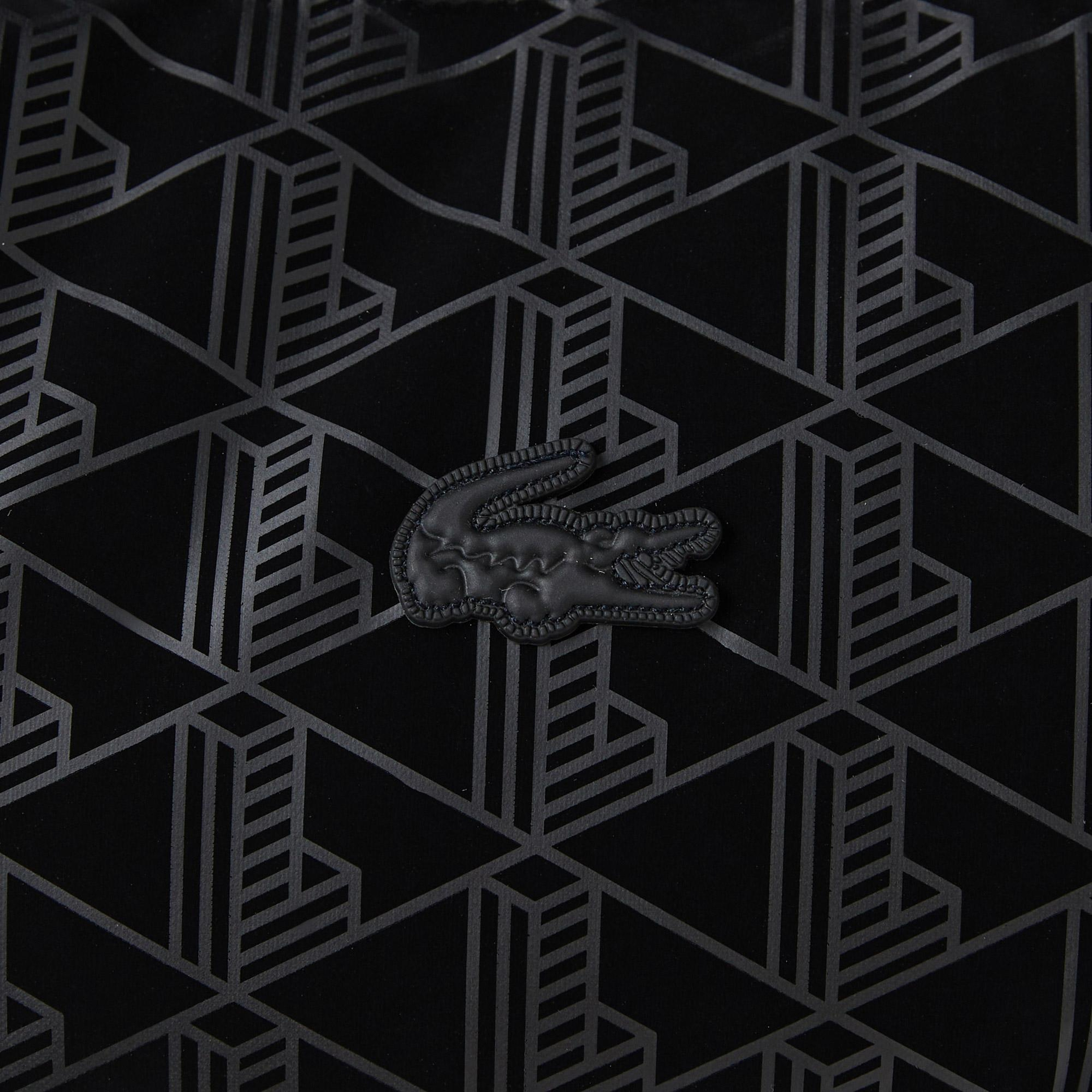 Lacoste Kadın Kapüşonlu Monogram Siyah Mont