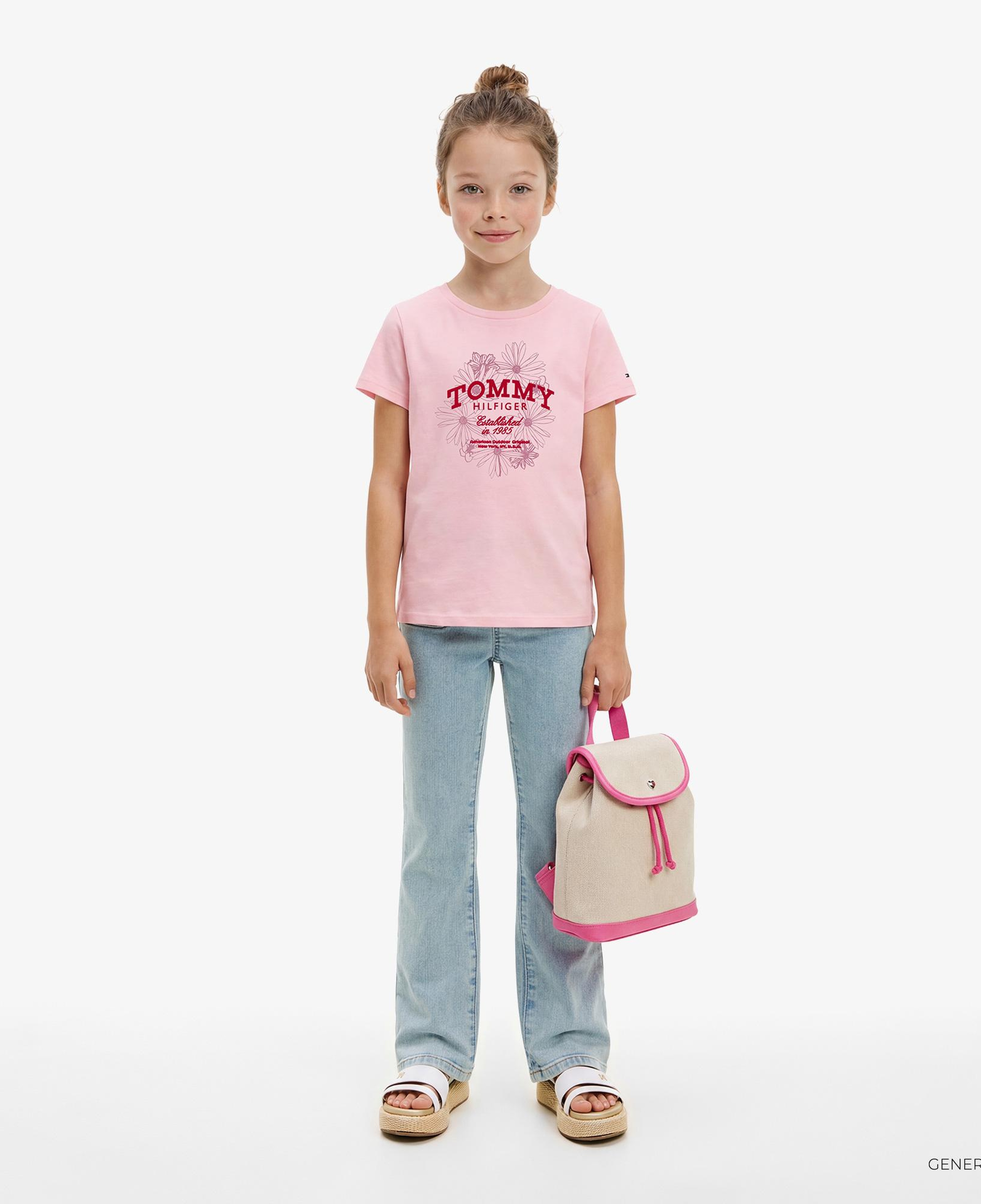 Tommy Hilfiger Flower Çocuk Pembe T-Shirt