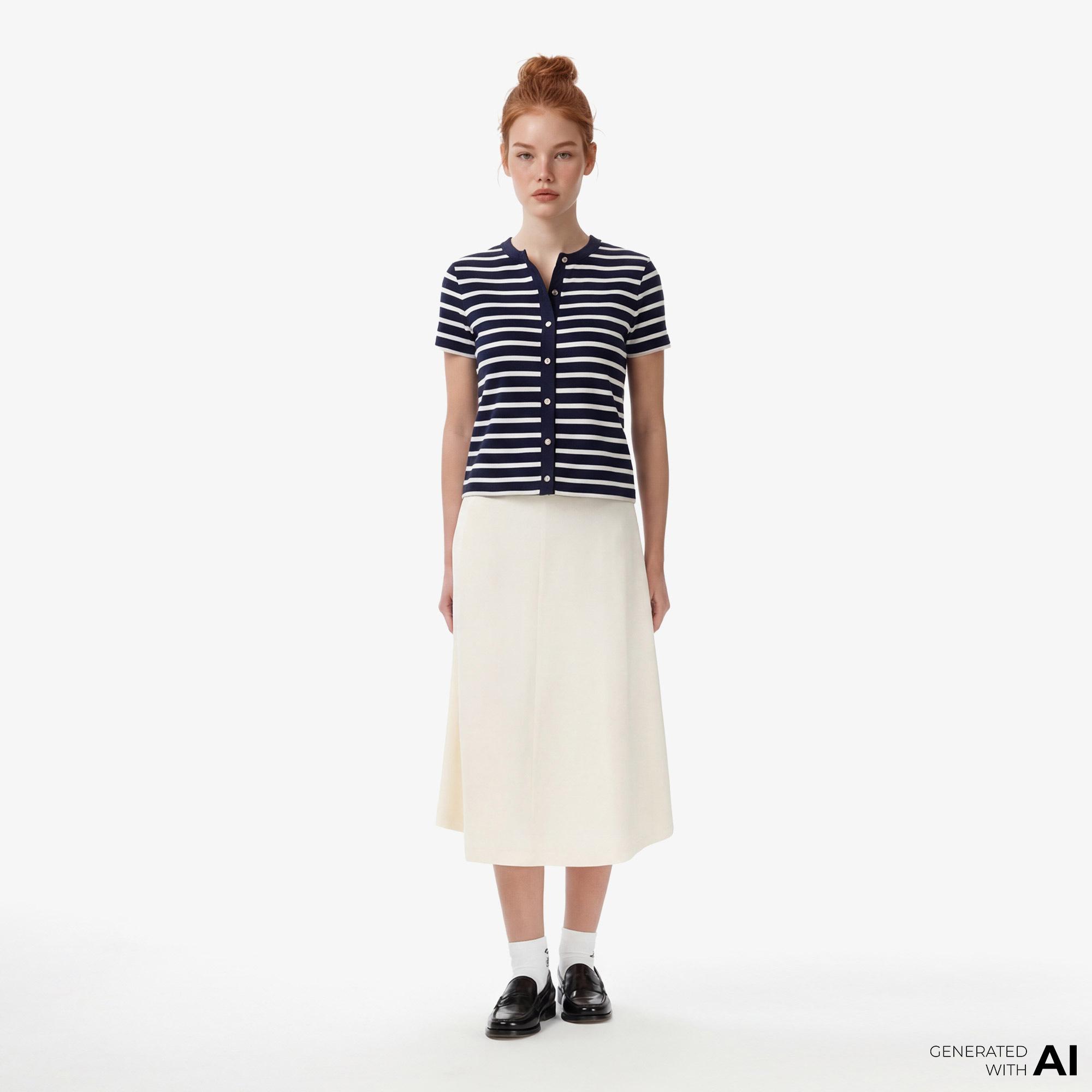 Tommy Hilfiger Gold Button Kadın Lacivert T-Shirt