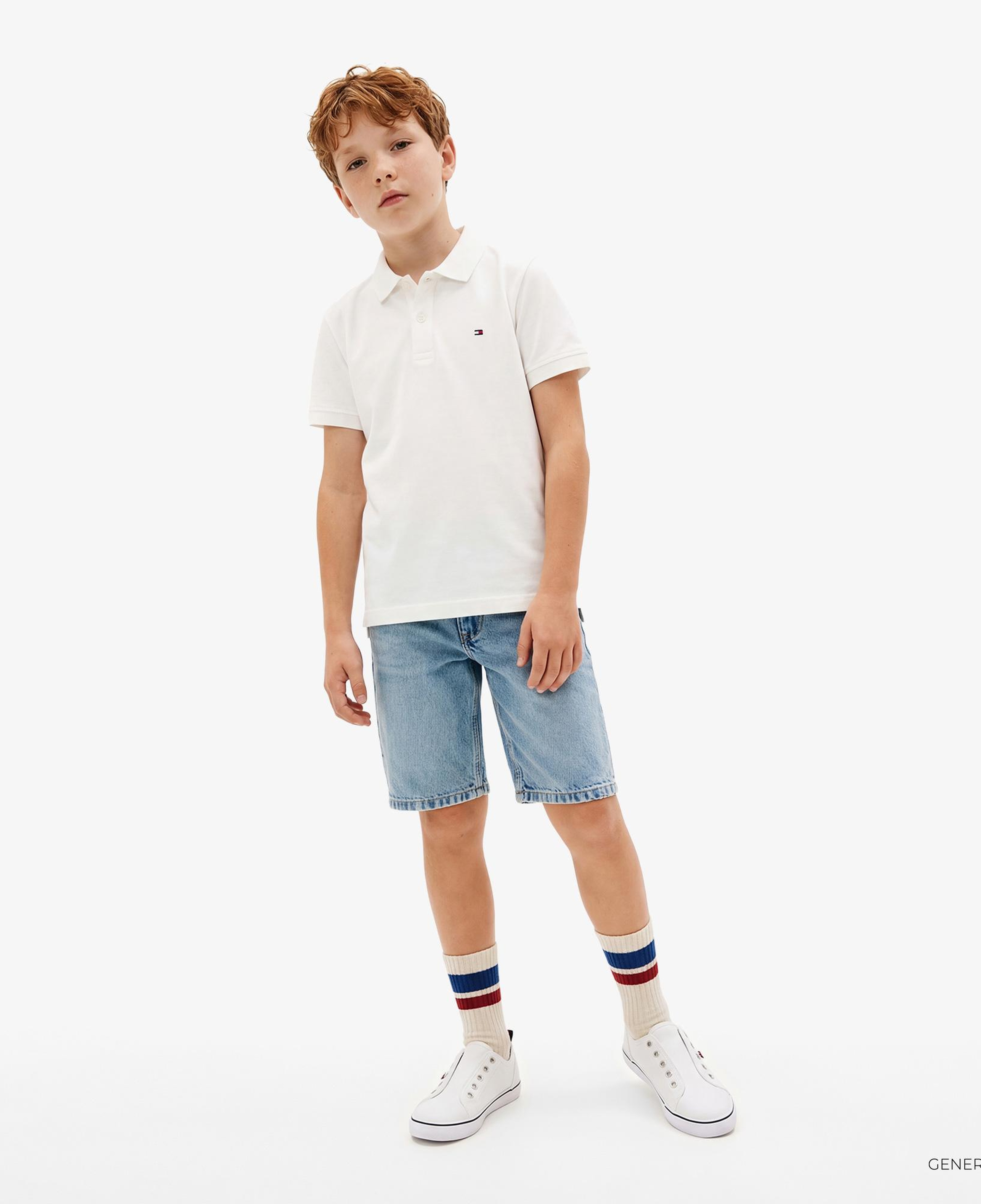 Tommy Hilfiger Essentials Çocuk Beyaz Polo Yaka T-Shirt