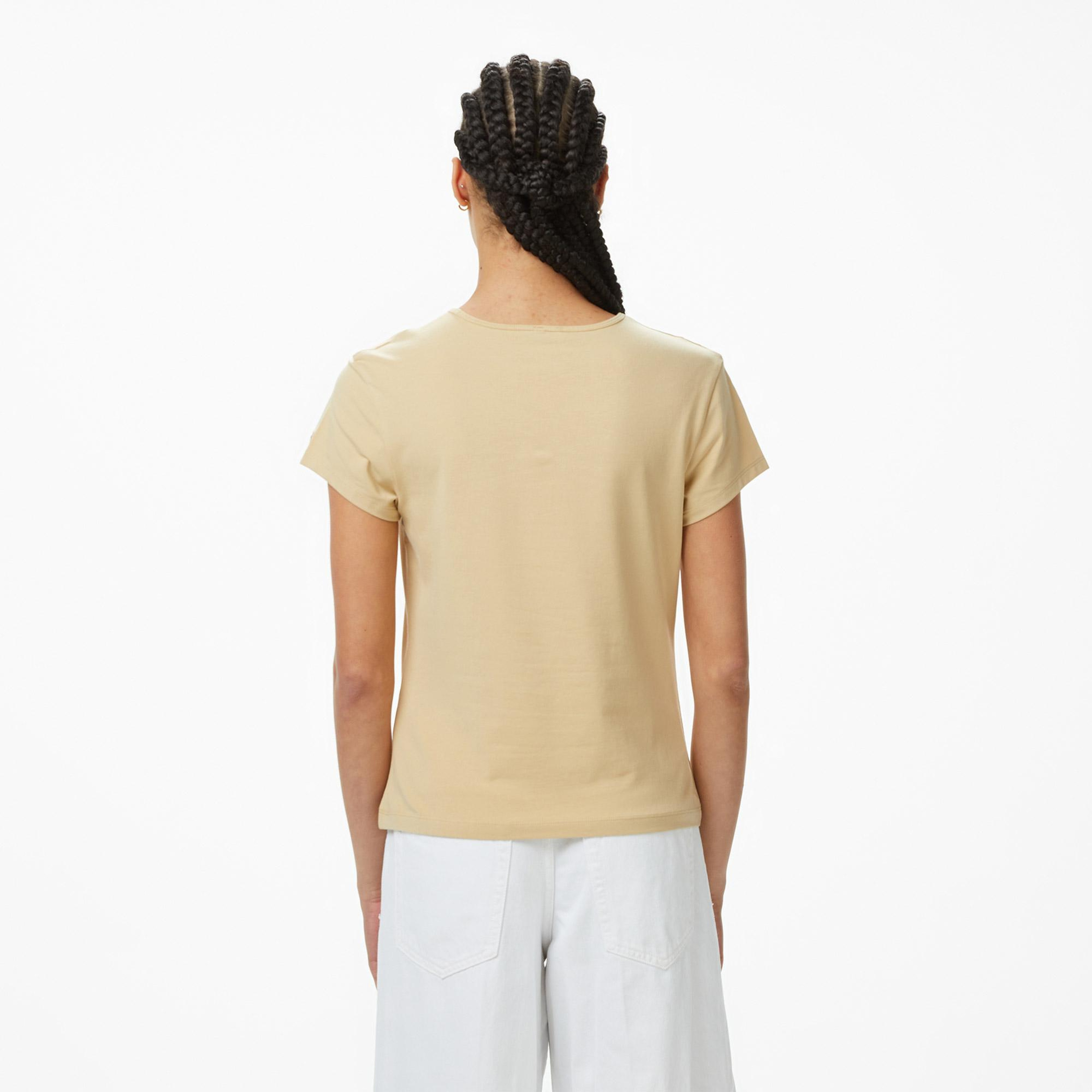 Tommy Hilfiger Emboss Kadın Bej T-Shirt