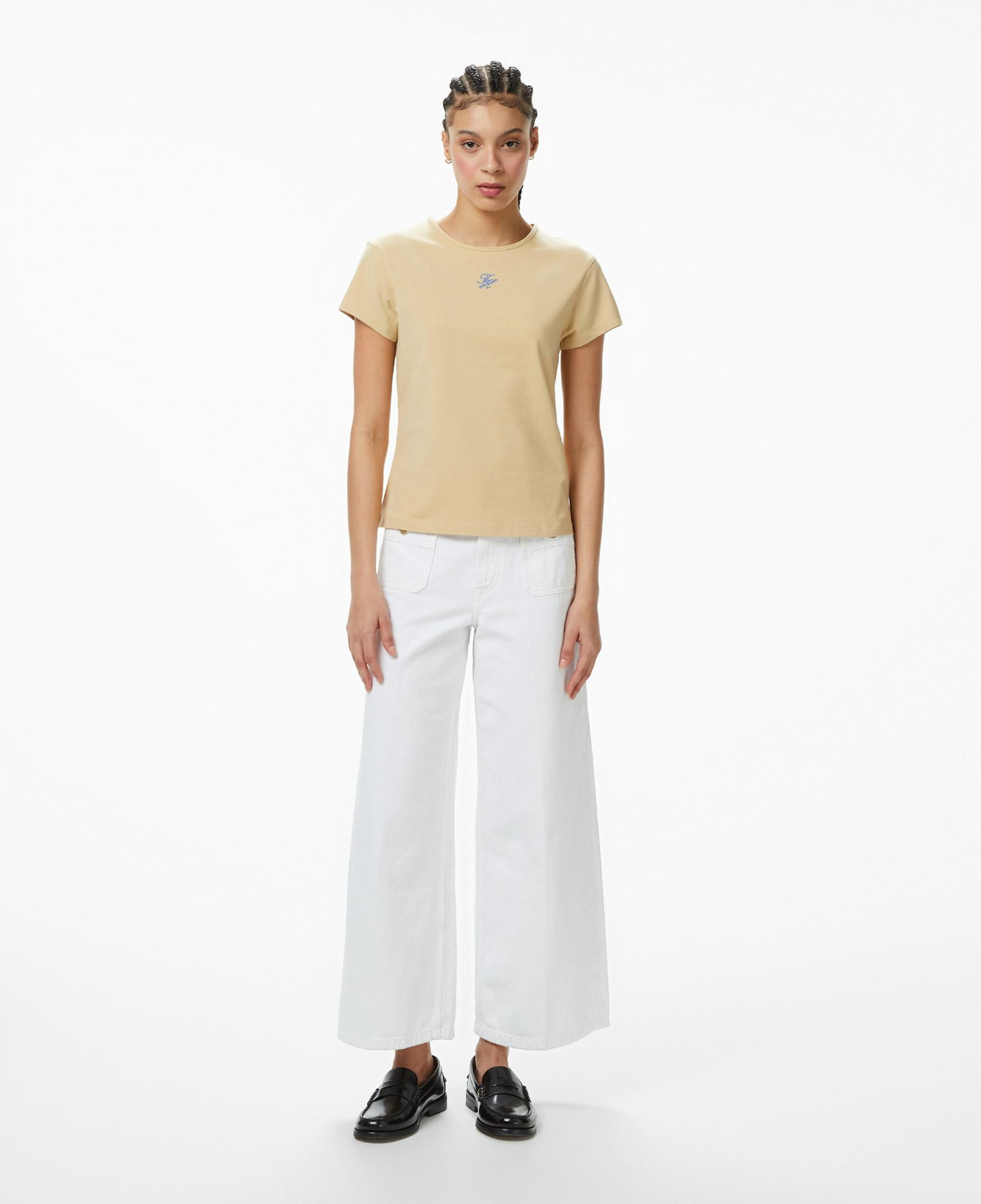 Tommy Hilfiger Emboss Kadın Bej T-Shirt