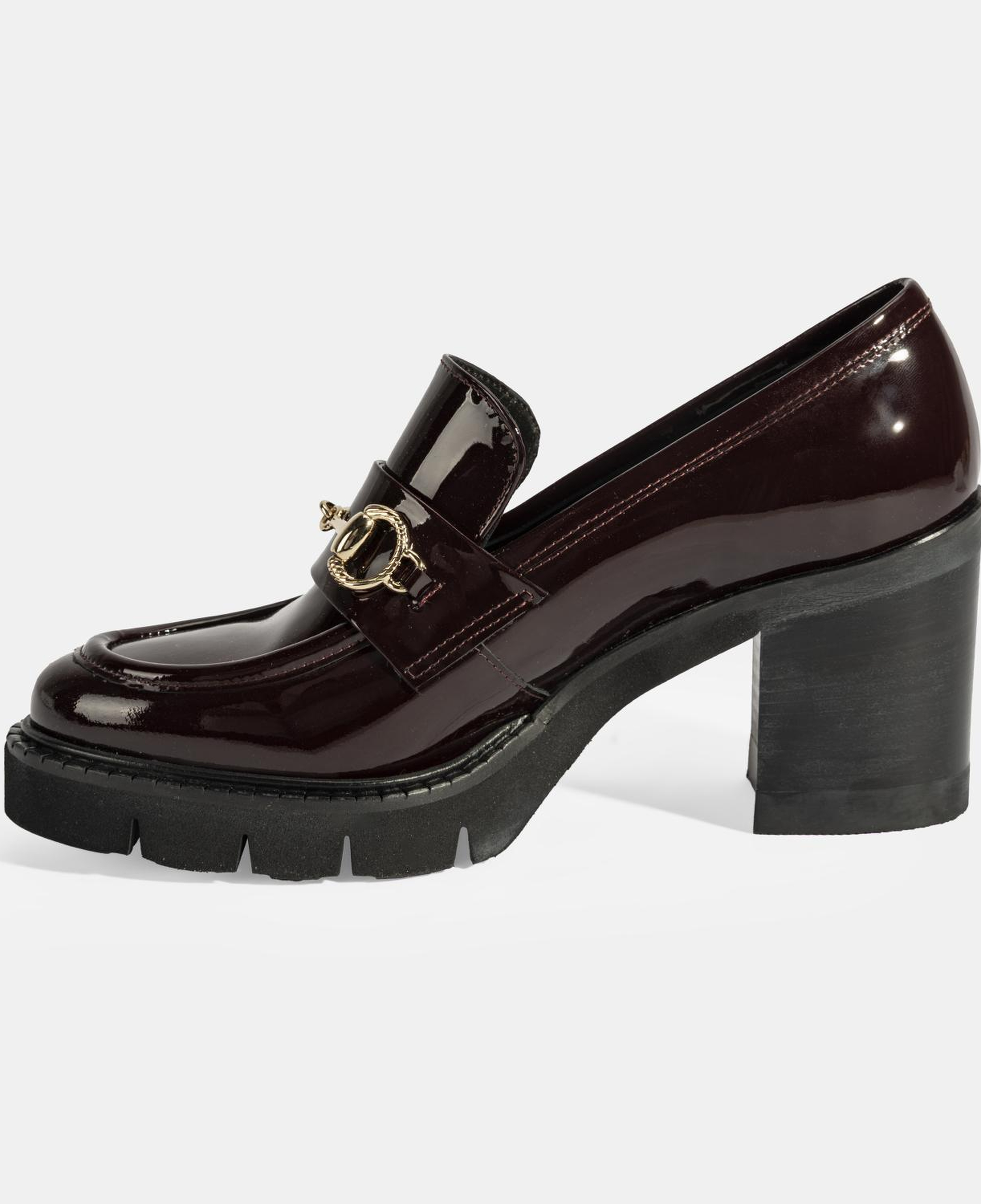 Luca Grossi Kadın Bordo Toka Detaylı Topuklu Rugan Loafer